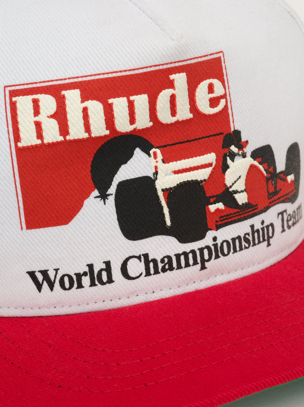 RHUDE TROPHY RACING HAT - WHITE\/RED
