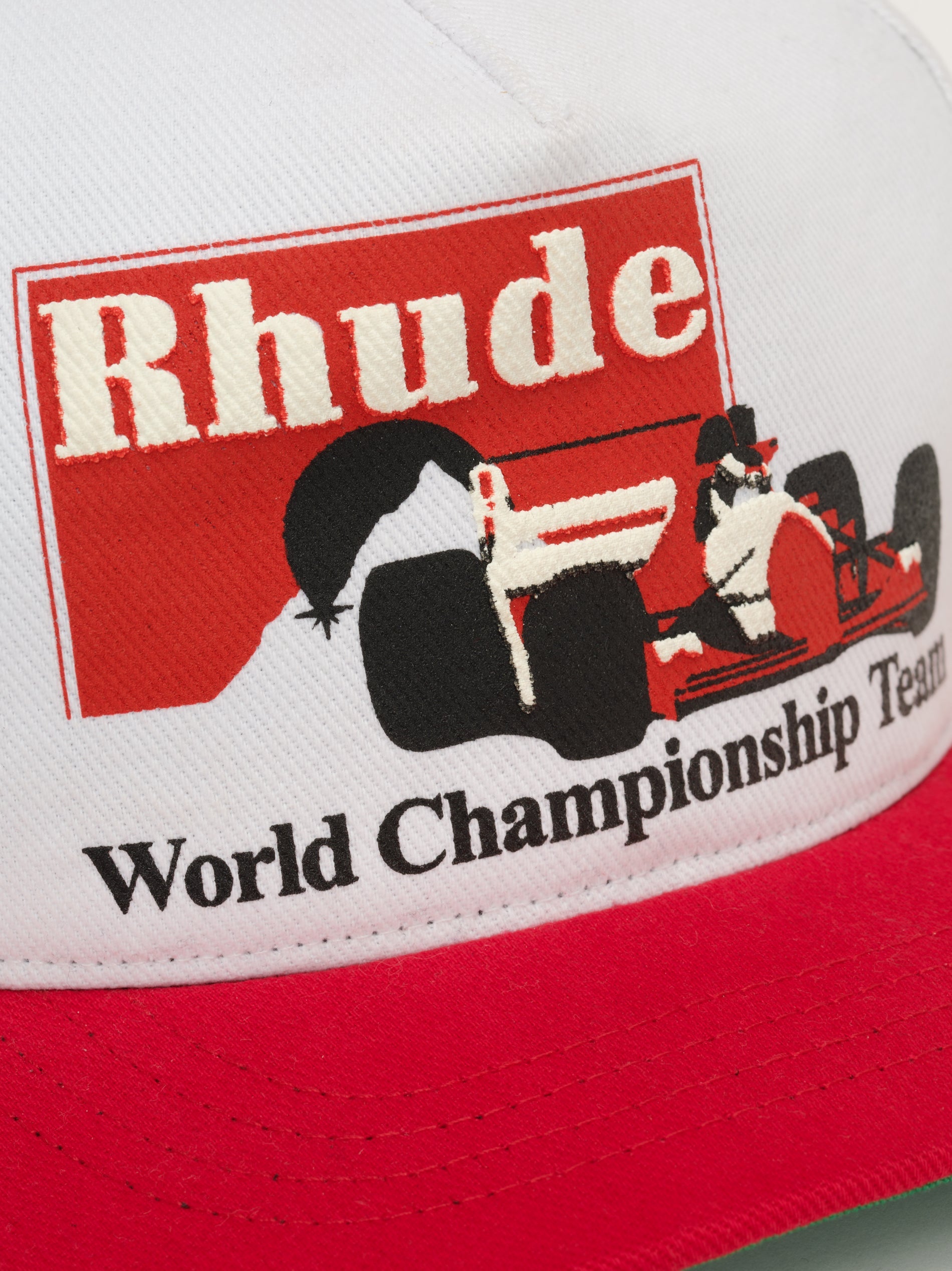 RHUDE TROPHY RACING HAT - WHITE\/RED