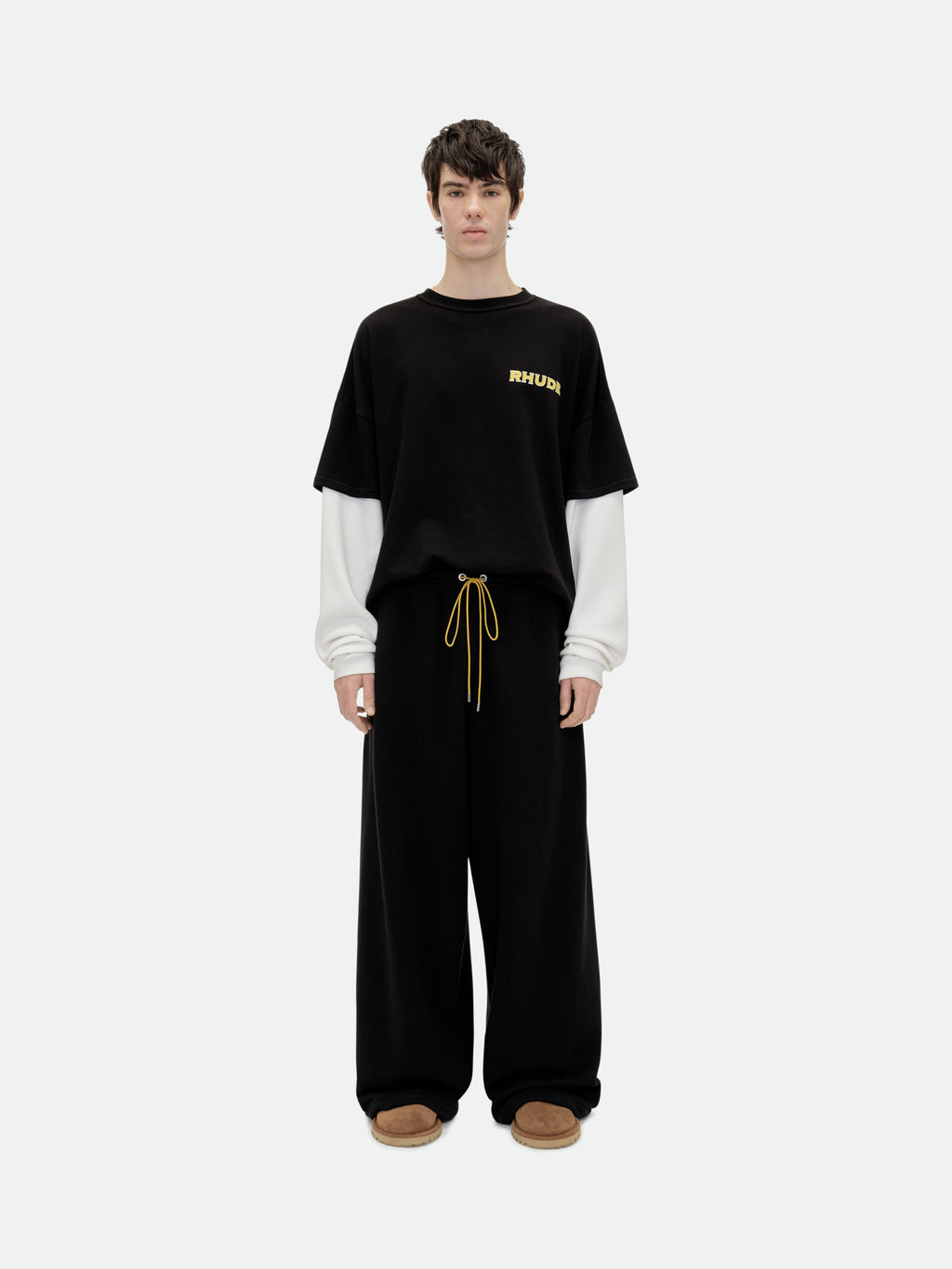 RHUDE STEEL DOUBLE-LAYERED TEE - VTG BLACK