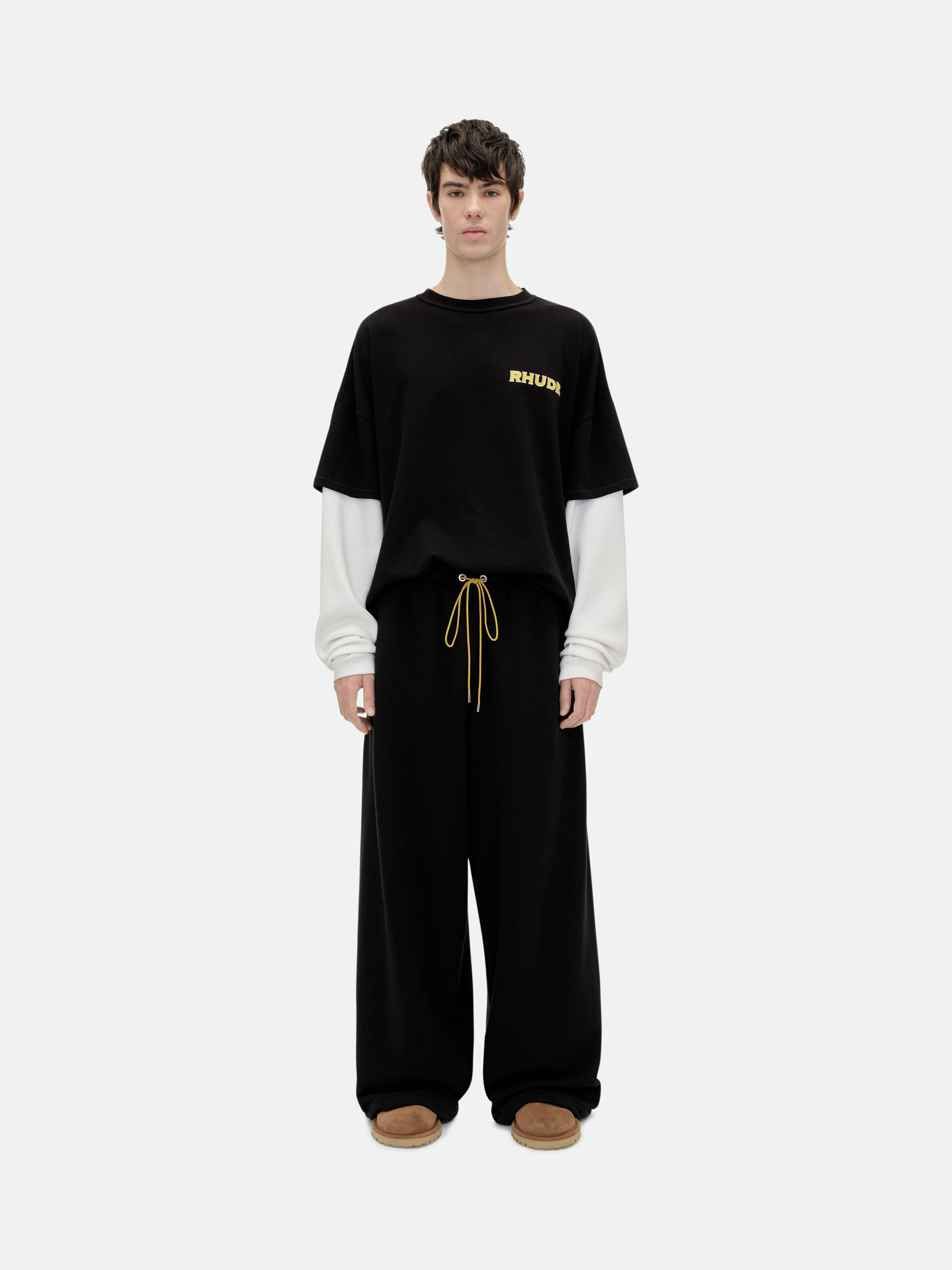RHUDE STEEL DOUBLE-LAYERED TEE - VTG BLACK