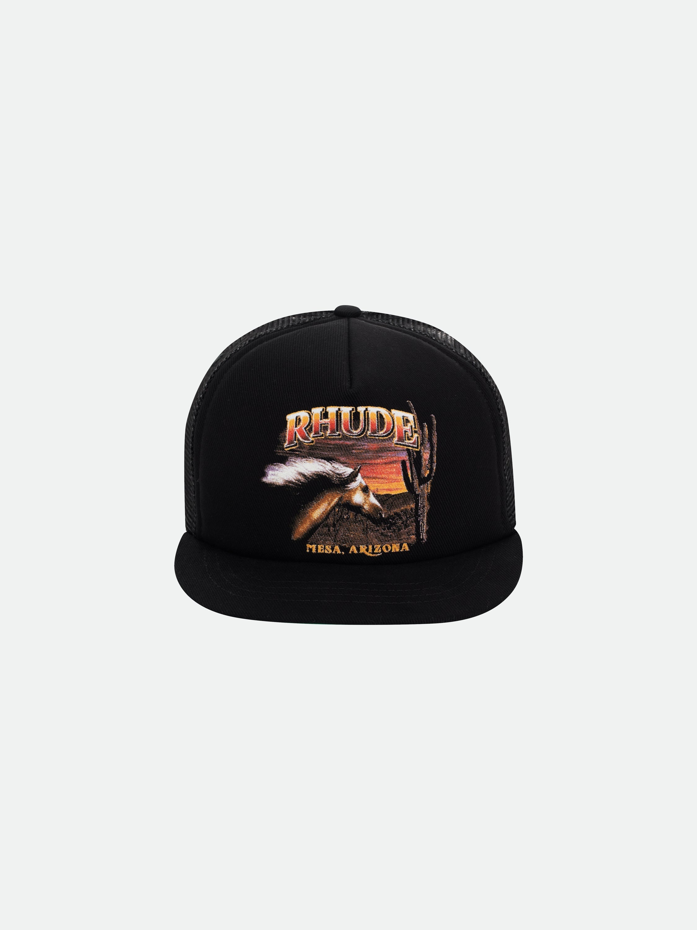 MESA STALLION TRUCKER HAT - BLACK \/ WHITE \/ RED