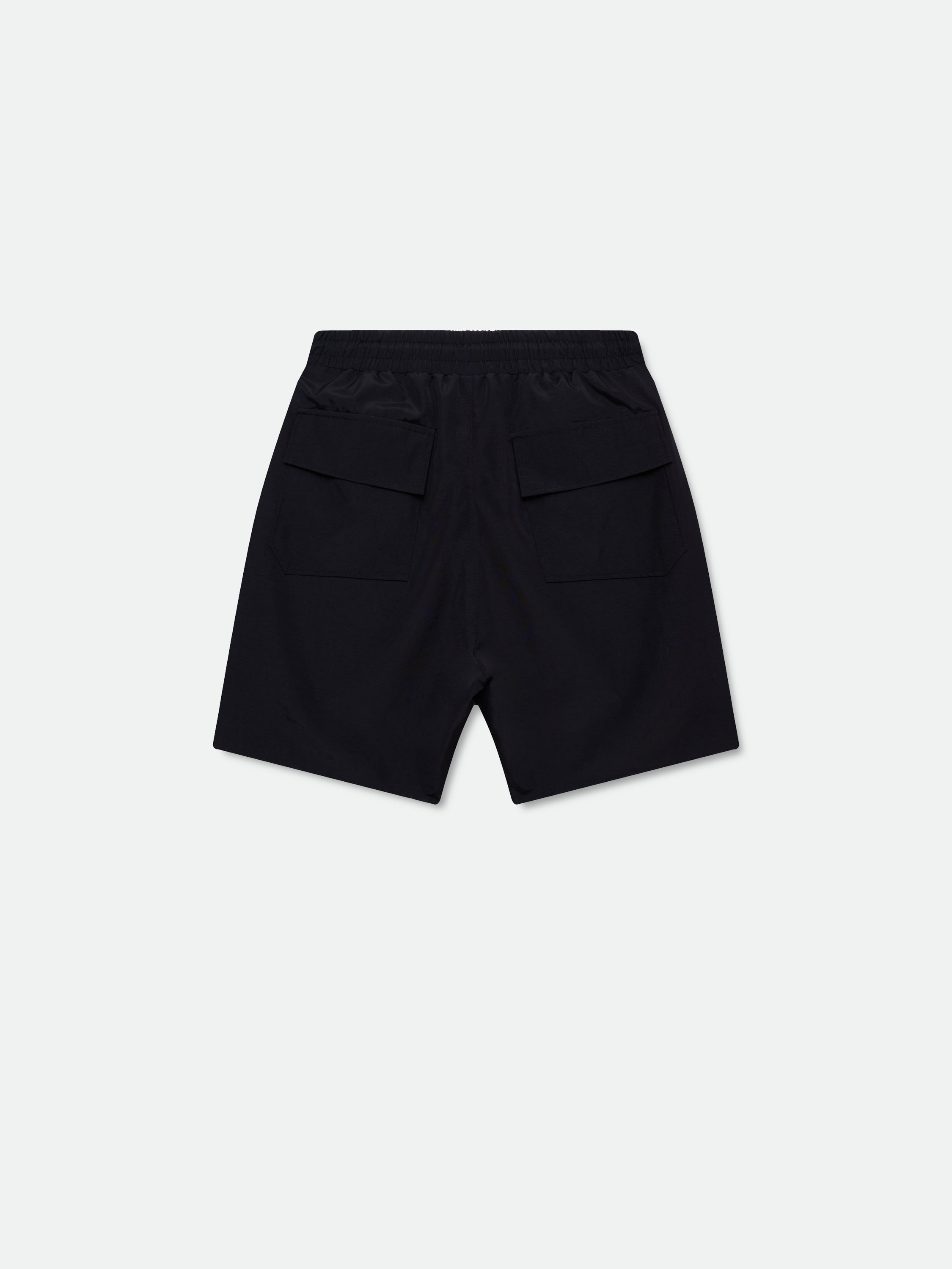 RHUDE 1ST LOGO SHORTS - BLACK\/WHITE