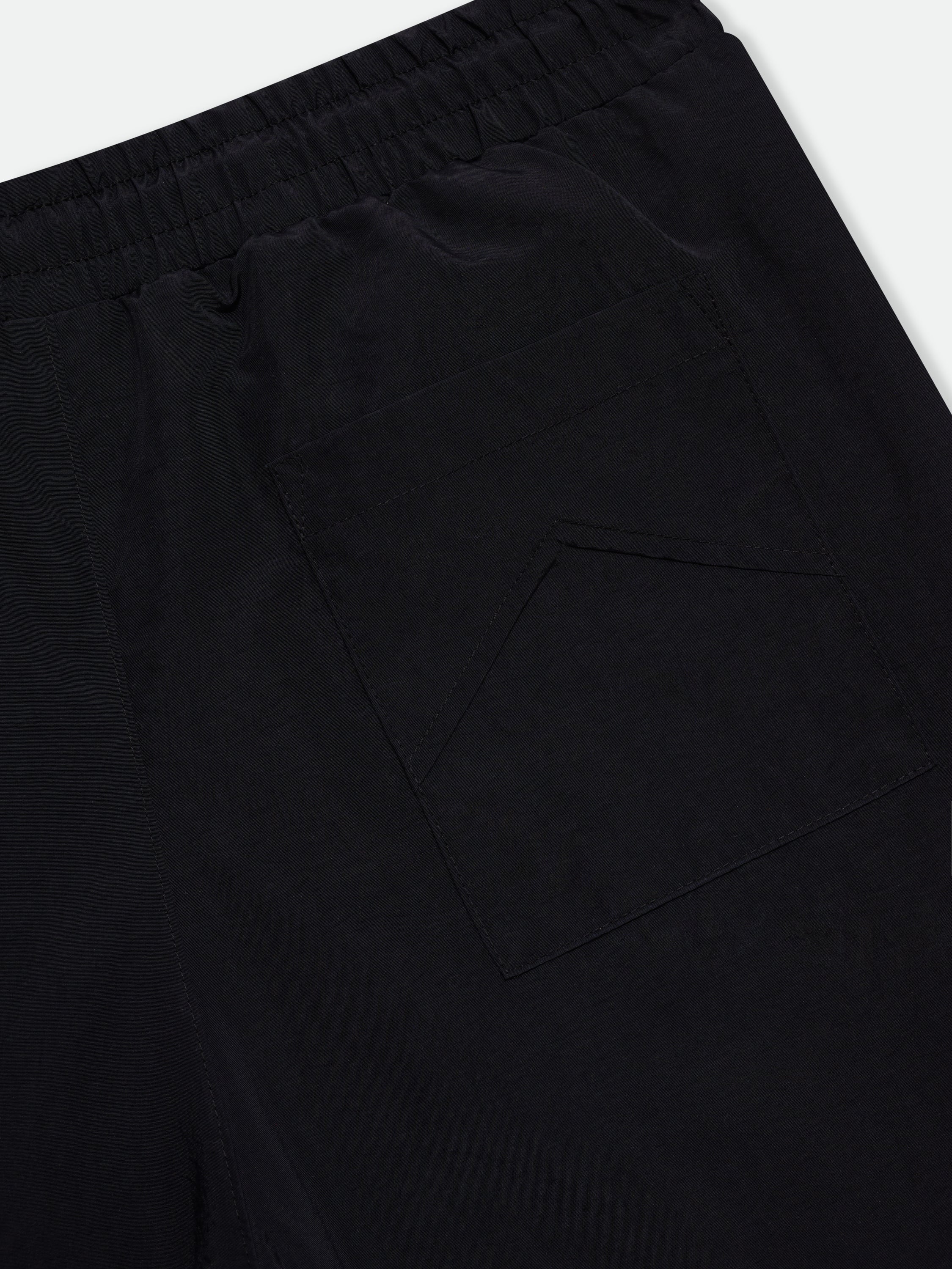 RHUDE CHAMPIONS LOGO SHORTS - BLACK\/WHITE