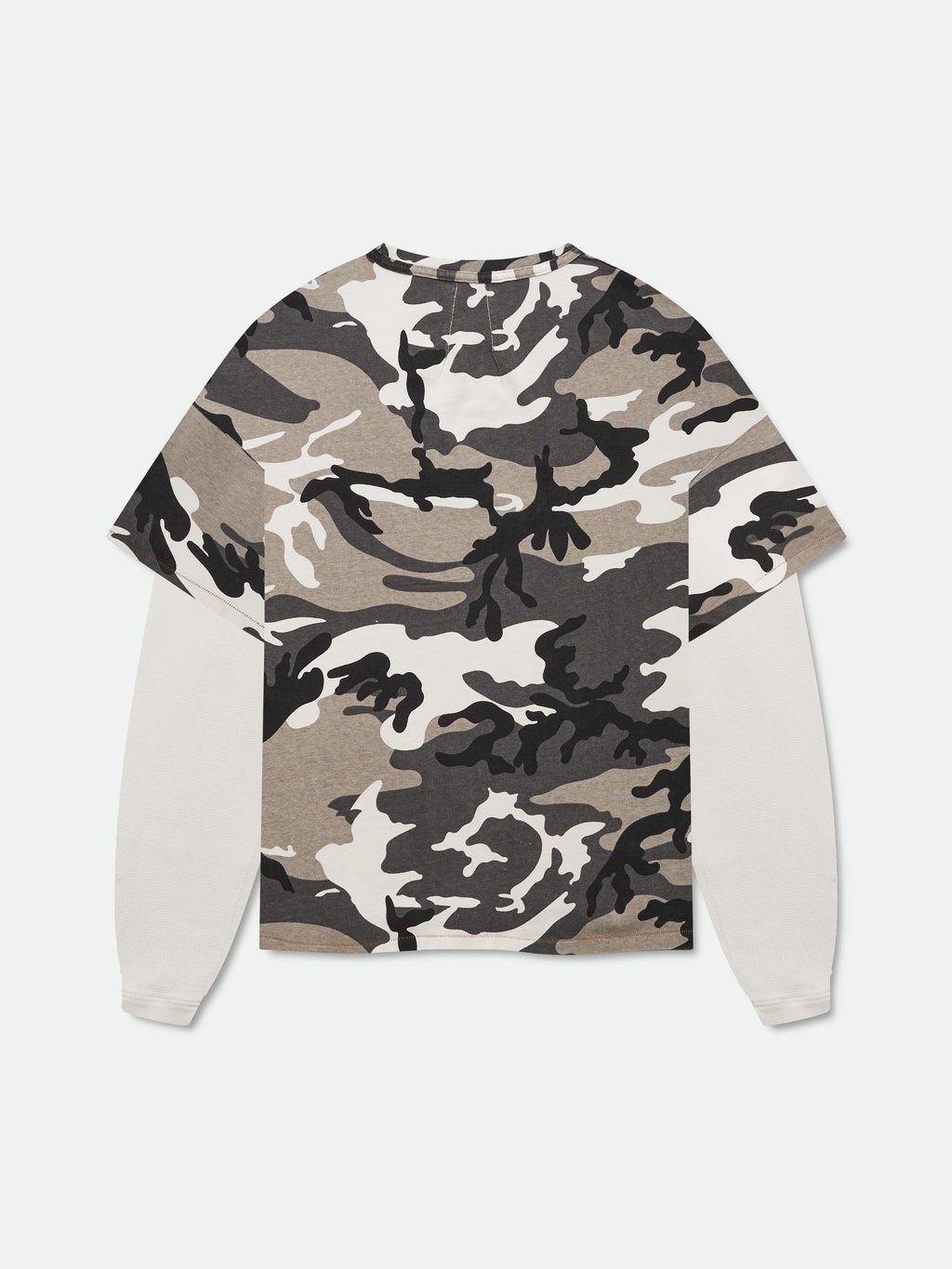 CAMO DOUBLE-LAYERED TEE - MULTI GREY
