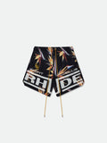 RHUDE REGATTA CLUB HAWAIIAN SWIM SHORT - BLACK \/ WHITE