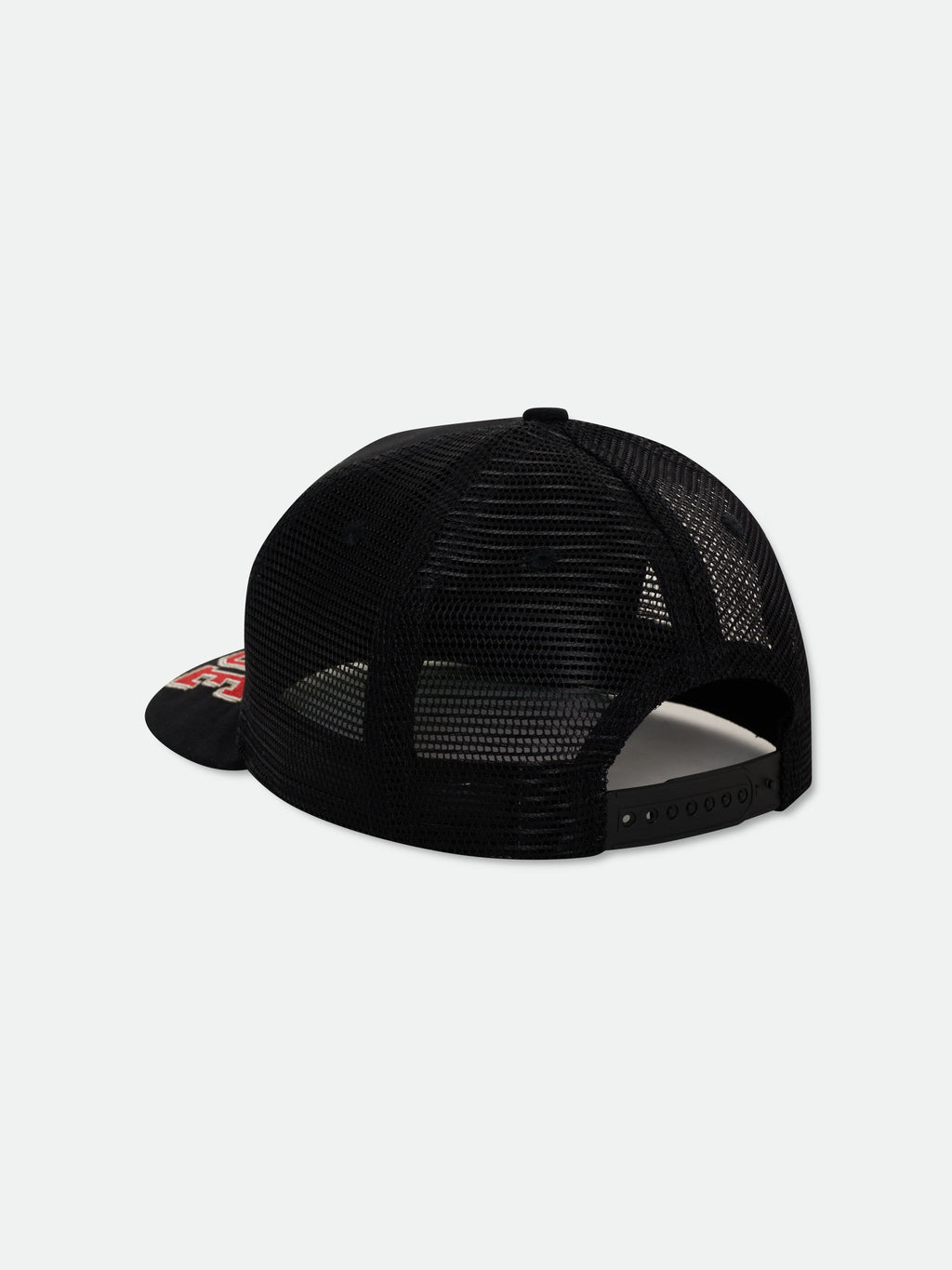 SAUSALITO CREST TRUCKER HAT - BLACK \/ WHITE \/ RED