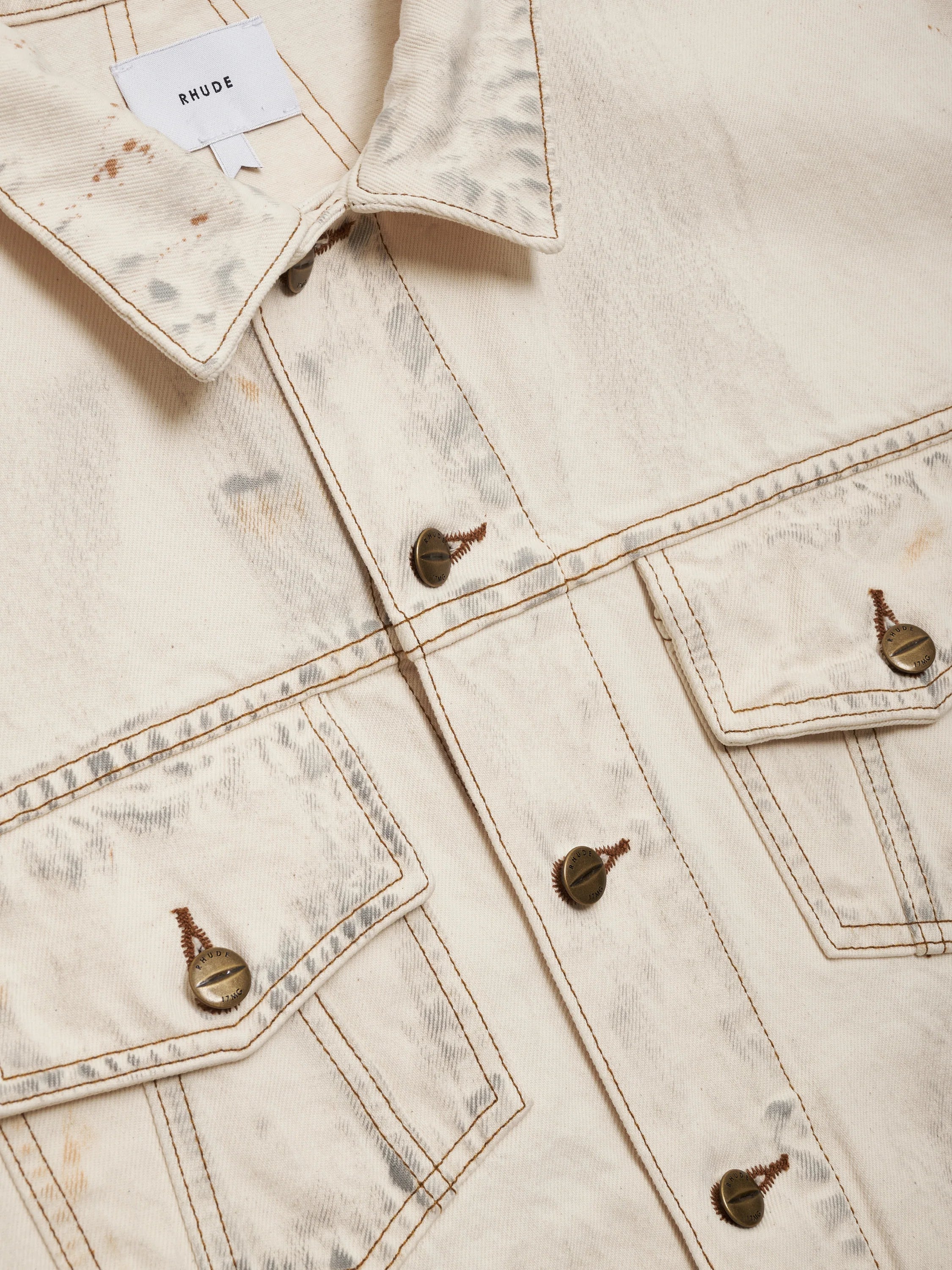 DROP-NECK DENIM TRUCKER JACKET