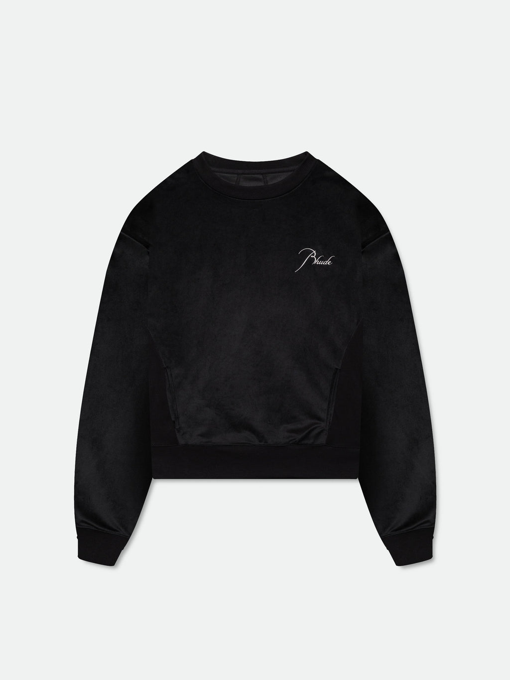 VELOUR CLASSIQUE CREWNECK - BLACK\/ WHITE