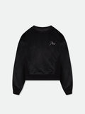 VELOUR CLASSIQUE CREWNECK - BLACK\/ WHITE