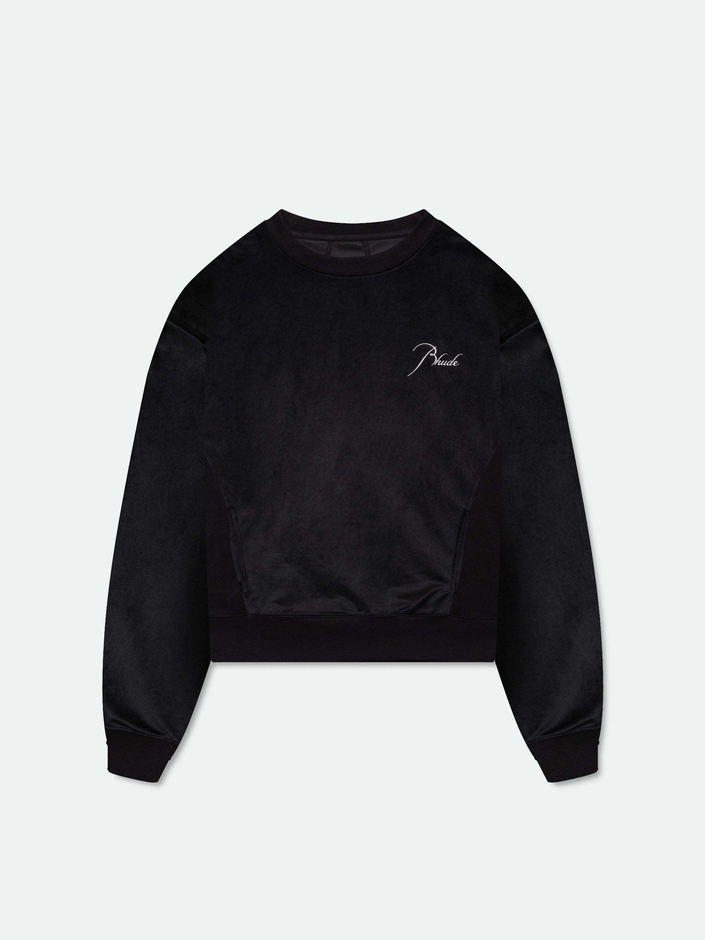 VELOUR CLASSIQUE CREWNECK - BLACK\/ WHITE