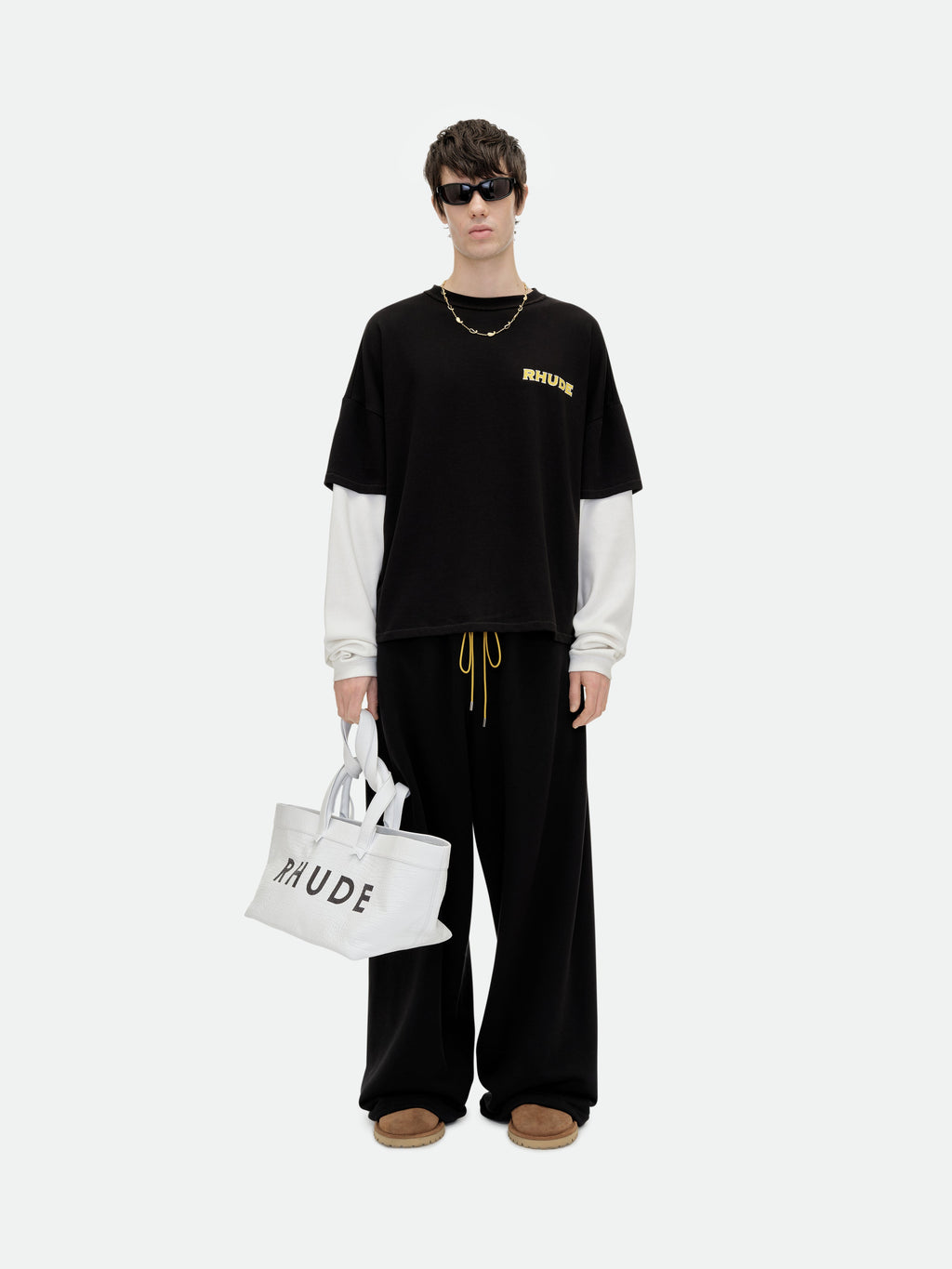 RHUDE STEEL DOUBLE-LAYERED TEE - VTG BLACK