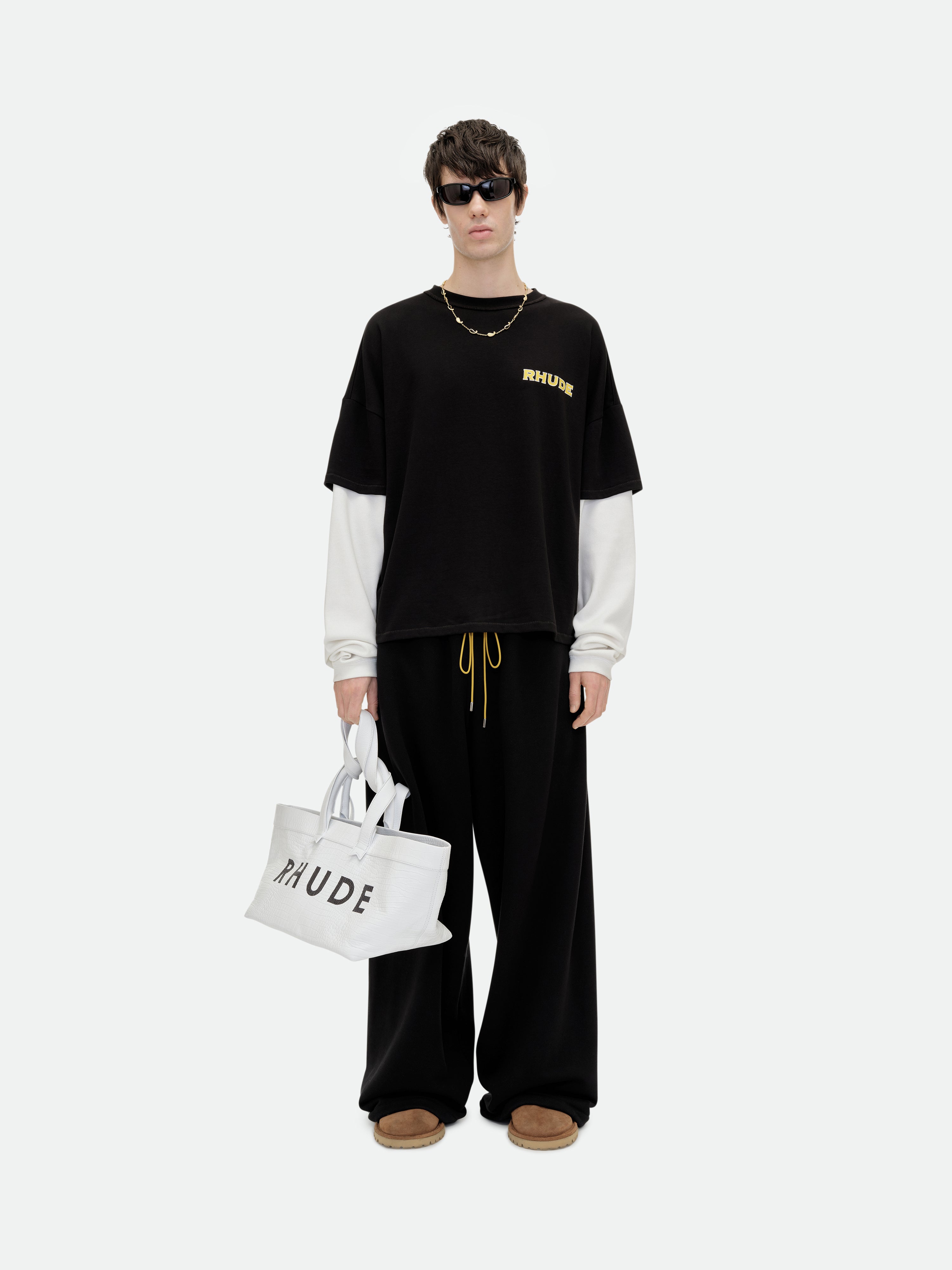 RHUDE STEEL DOUBLE-LAYERED TEE - VTG BLACK