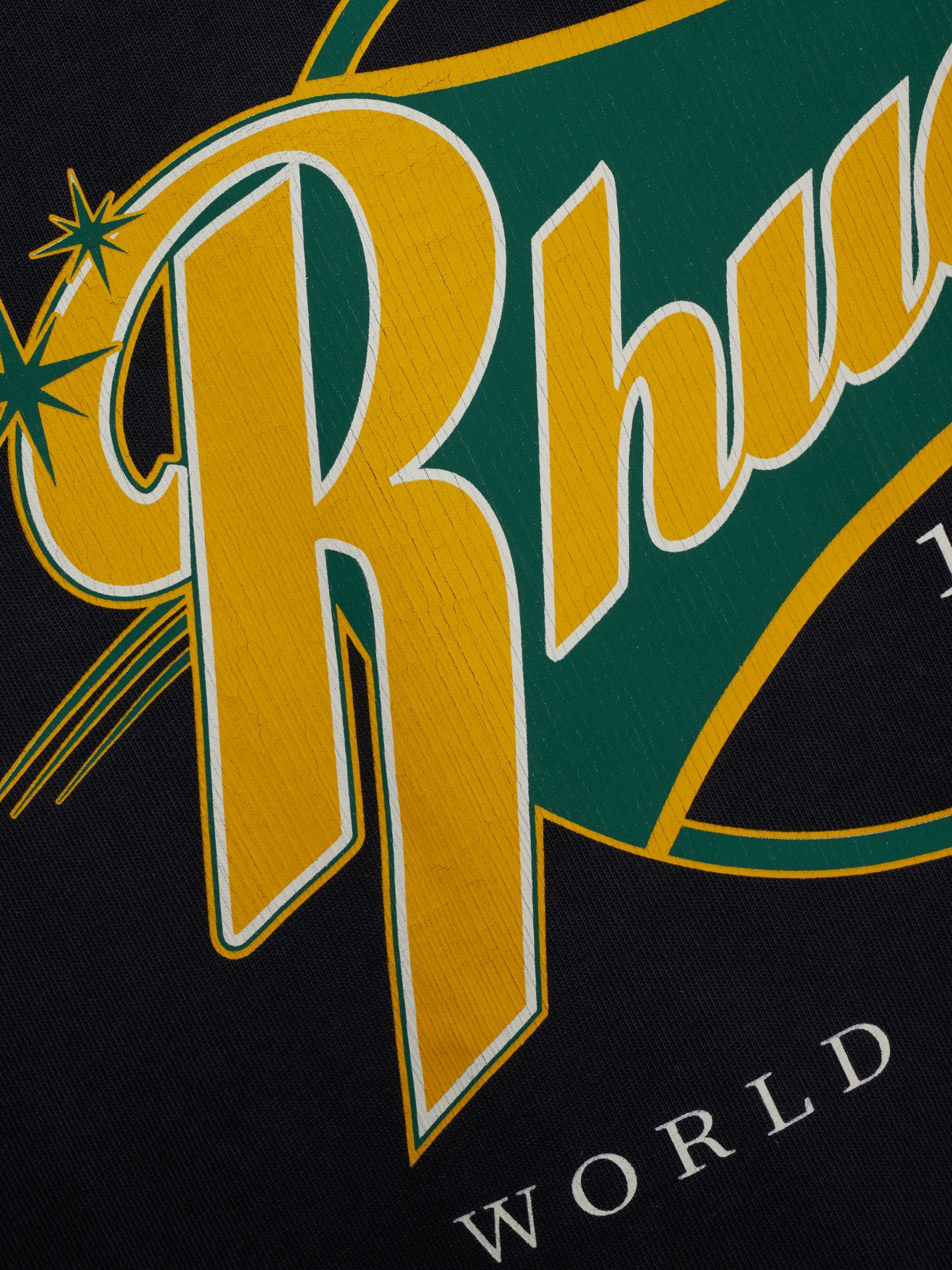 RHUDE FULL COUNT TEE - VINTAGE BLACK \/ YELLOW \/ GREEN