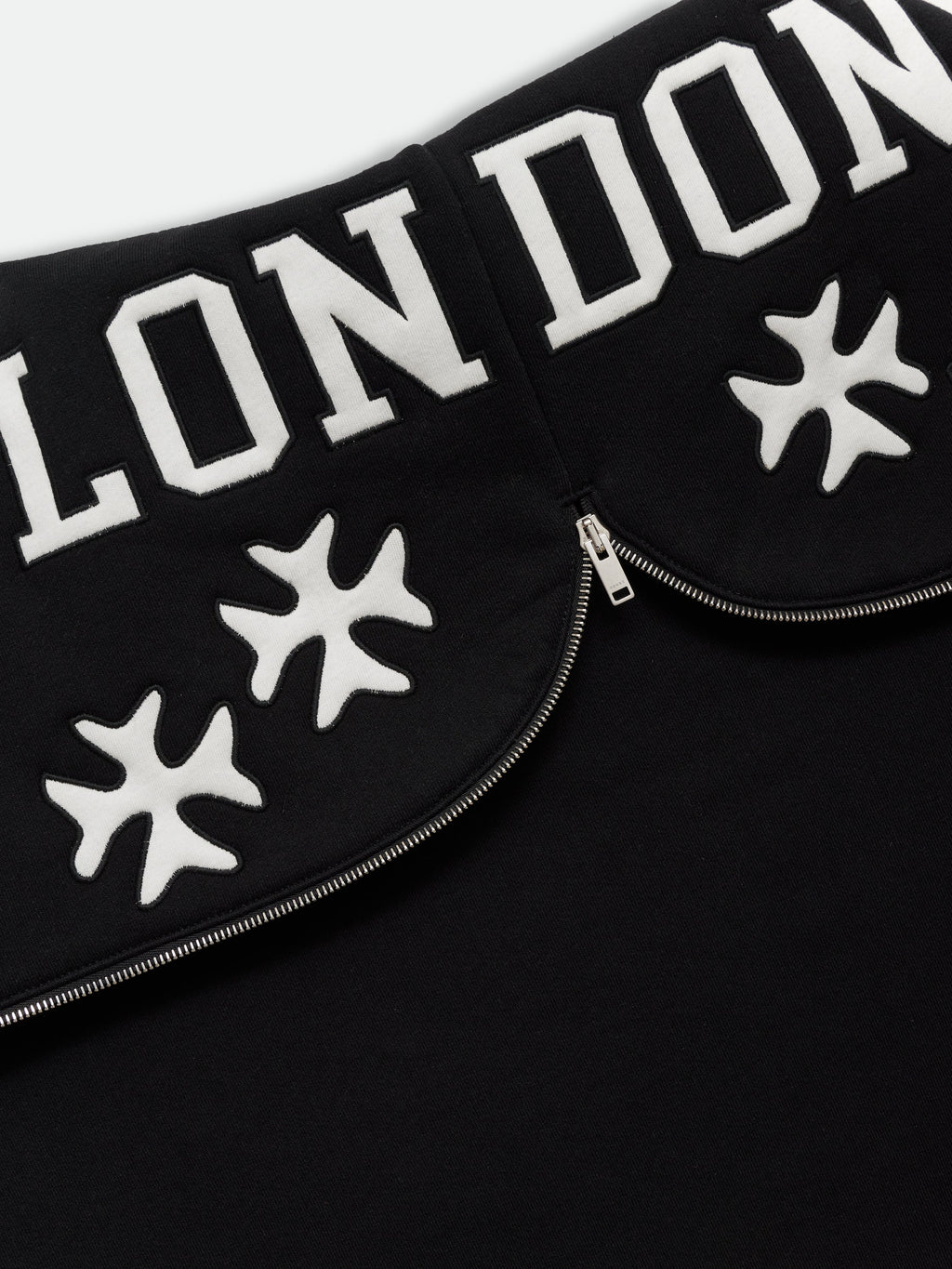 ZIPPERED HOOD LUNDUN JACKET - BLACK\/WHITE