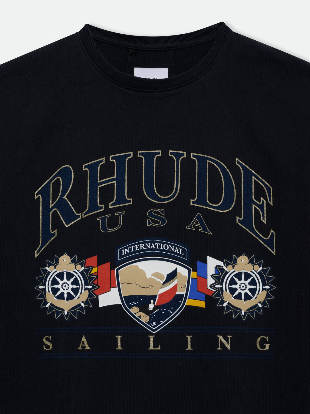 USA SAILING ICON TEE - VINTAGE BLACK\/ WHITE