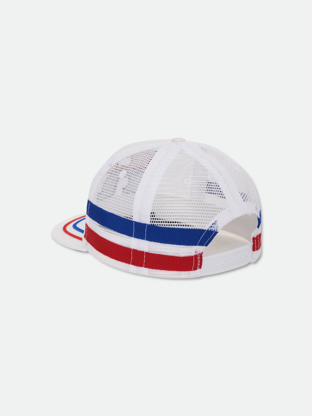 SPLIT PETROL LOGO MESH TRUCKER HAT - WHITE \/ RED \/ BLUE
