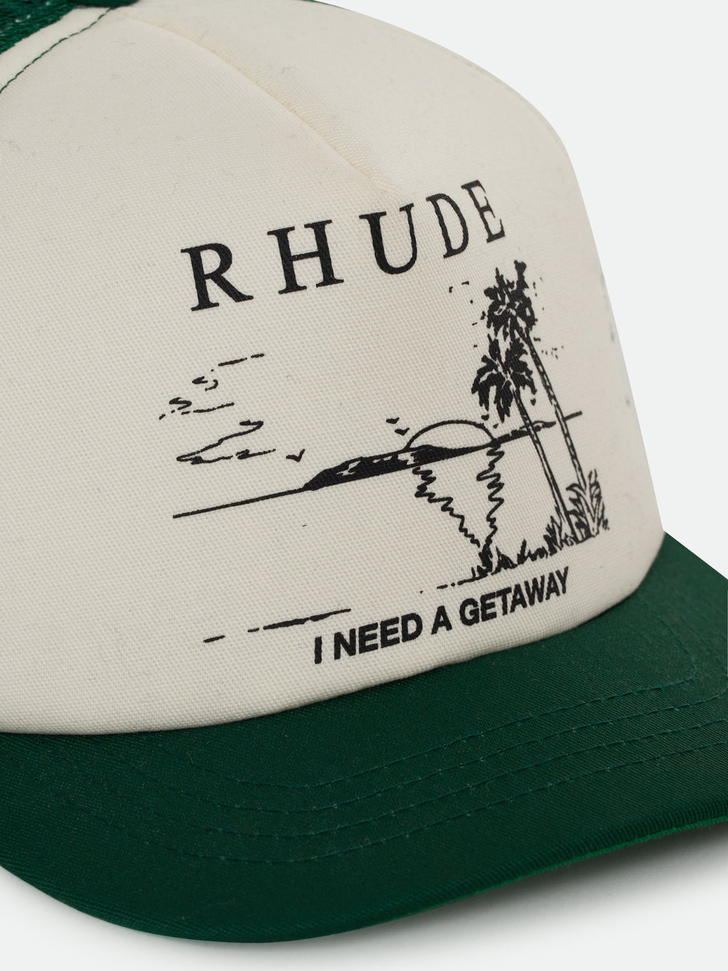 I NEED A GETAWAY TRUCKER HAT - WHITE \/GREEN