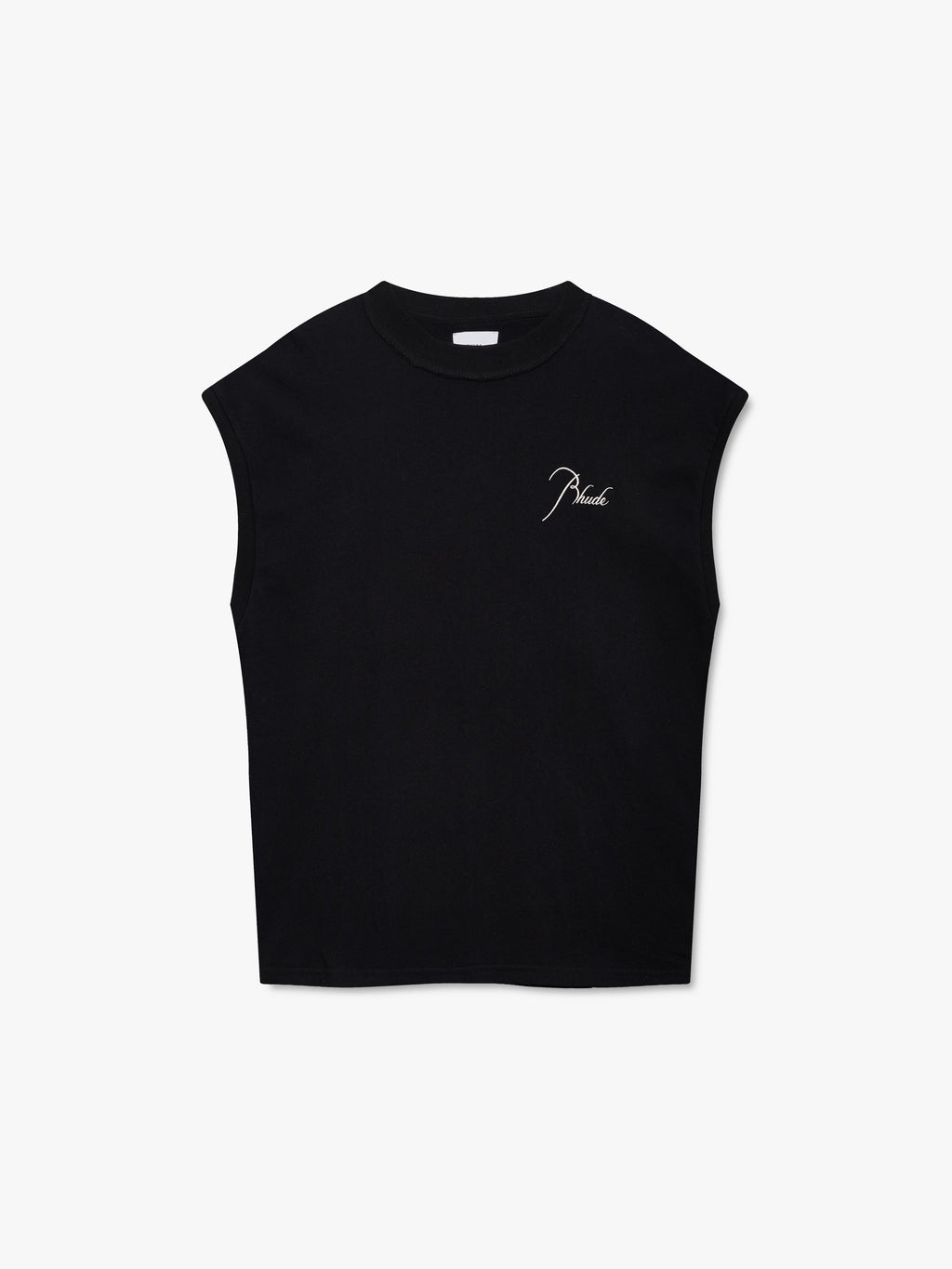 CLASSIQUE CUTOFF SLEEVE TEE - BLACK WHITE