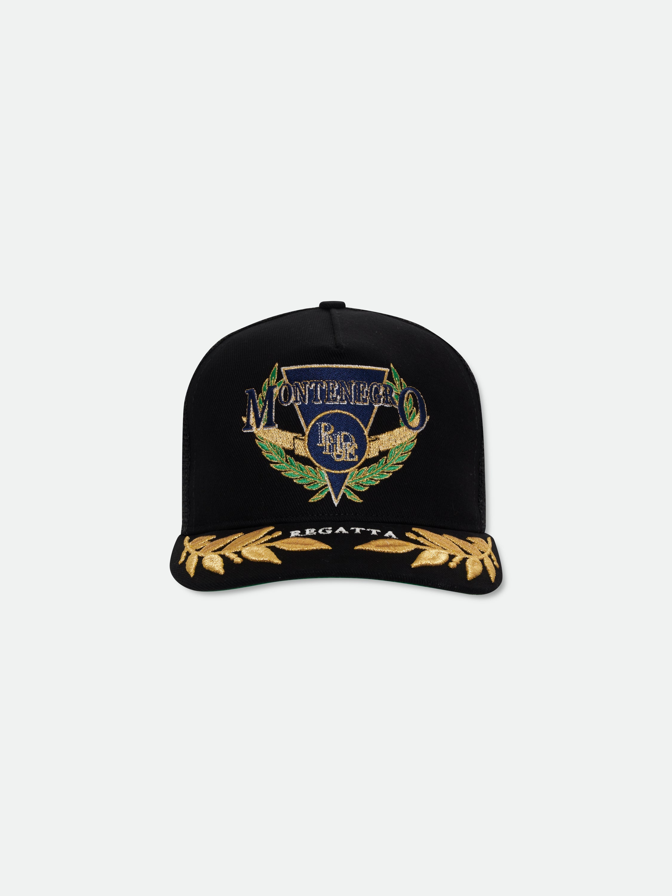 MONTENEGRO REGATTA TRUCKER HAT - BLACK \/ NAVY \/ GOLD