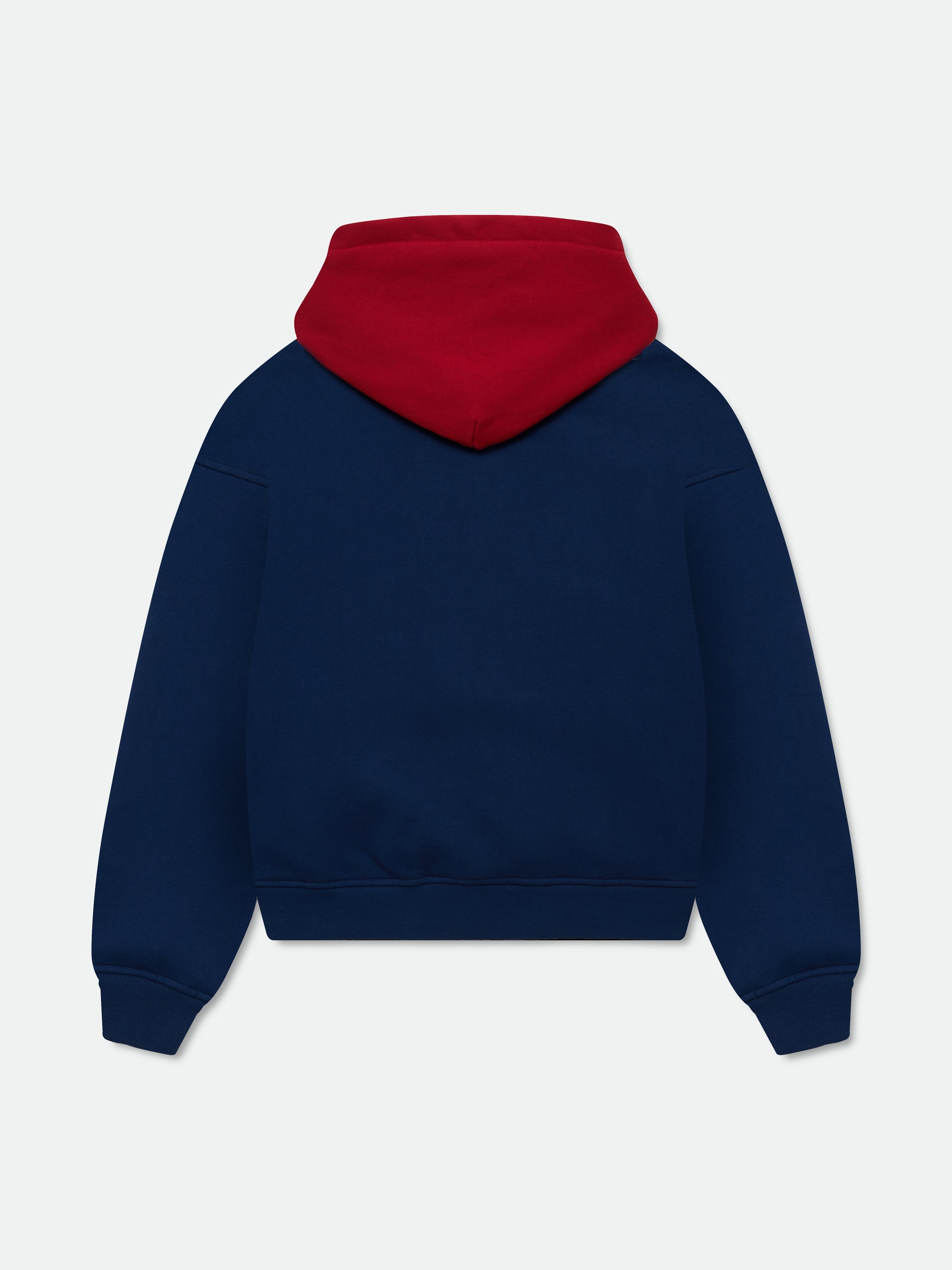 RHUDE CHENILLE PATCH LOGO HOODIE - NAVY\/RED