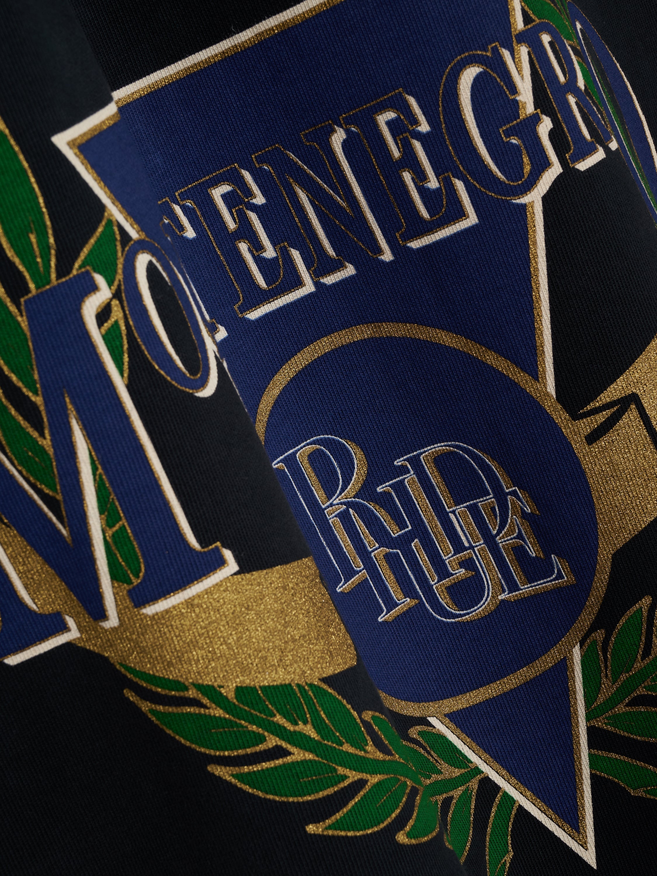 MONTENEGRO REGATTA TEE - VINTAGE BLACK\/ NAVY\/ GREEN