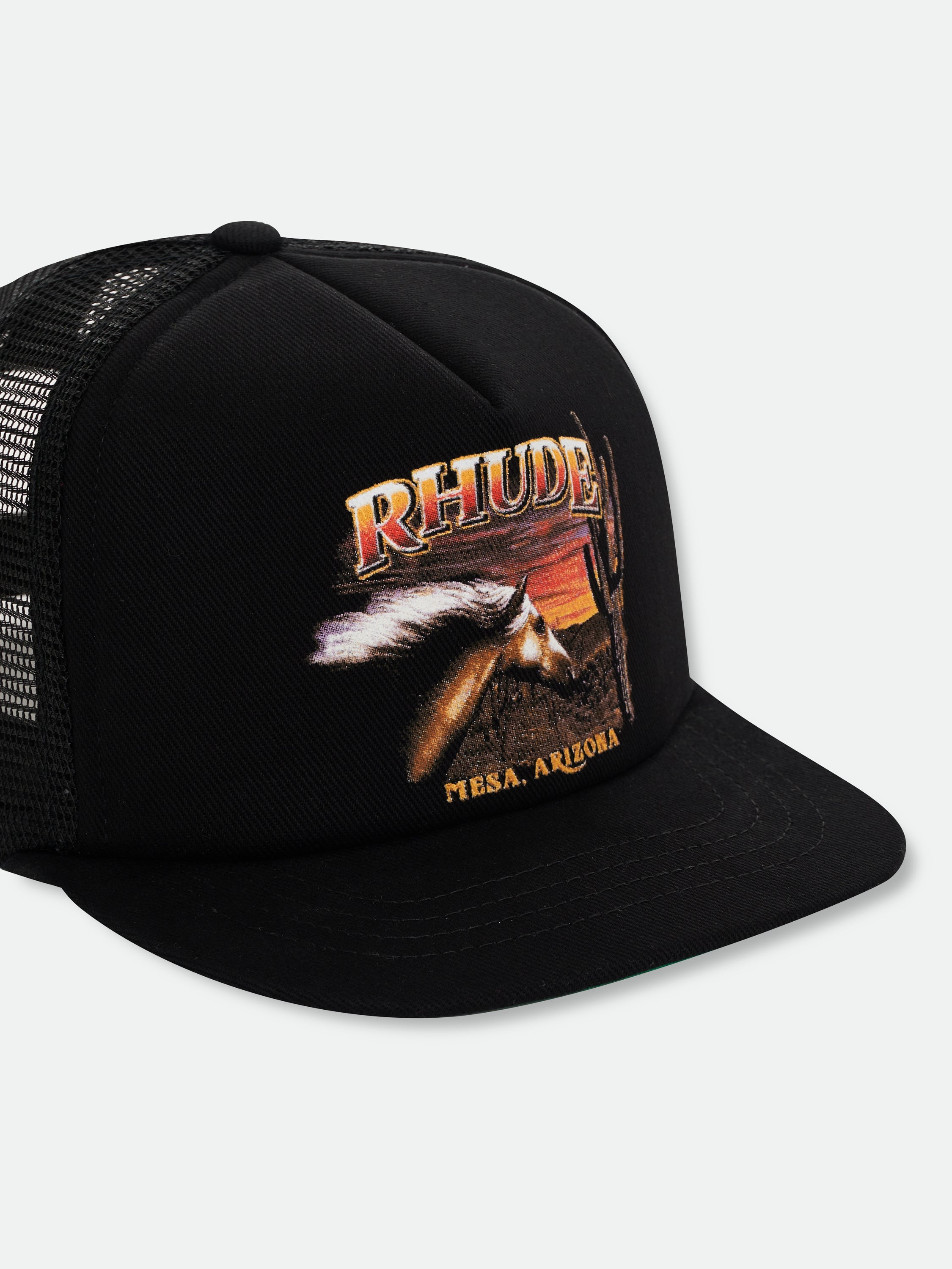 MESA STALLION TRUCKER HAT - BLACK \/ WHITE \/ RED