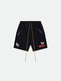 RHUDE 1ST LOGO SHORTS - BLACK\/WHITE