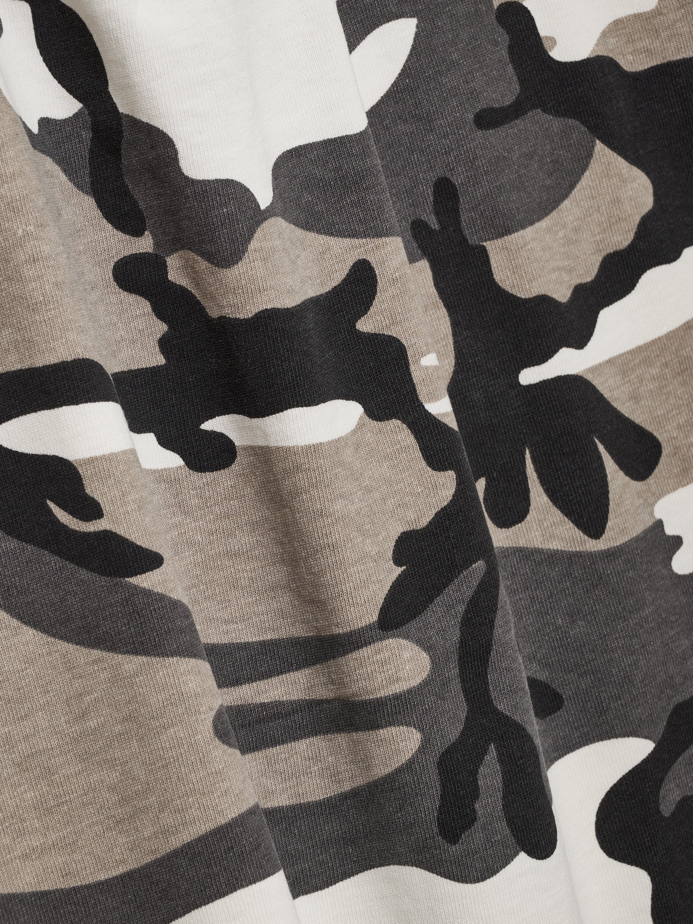 CAMO DOUBLE-LAYERED TEE - MULTI GREY