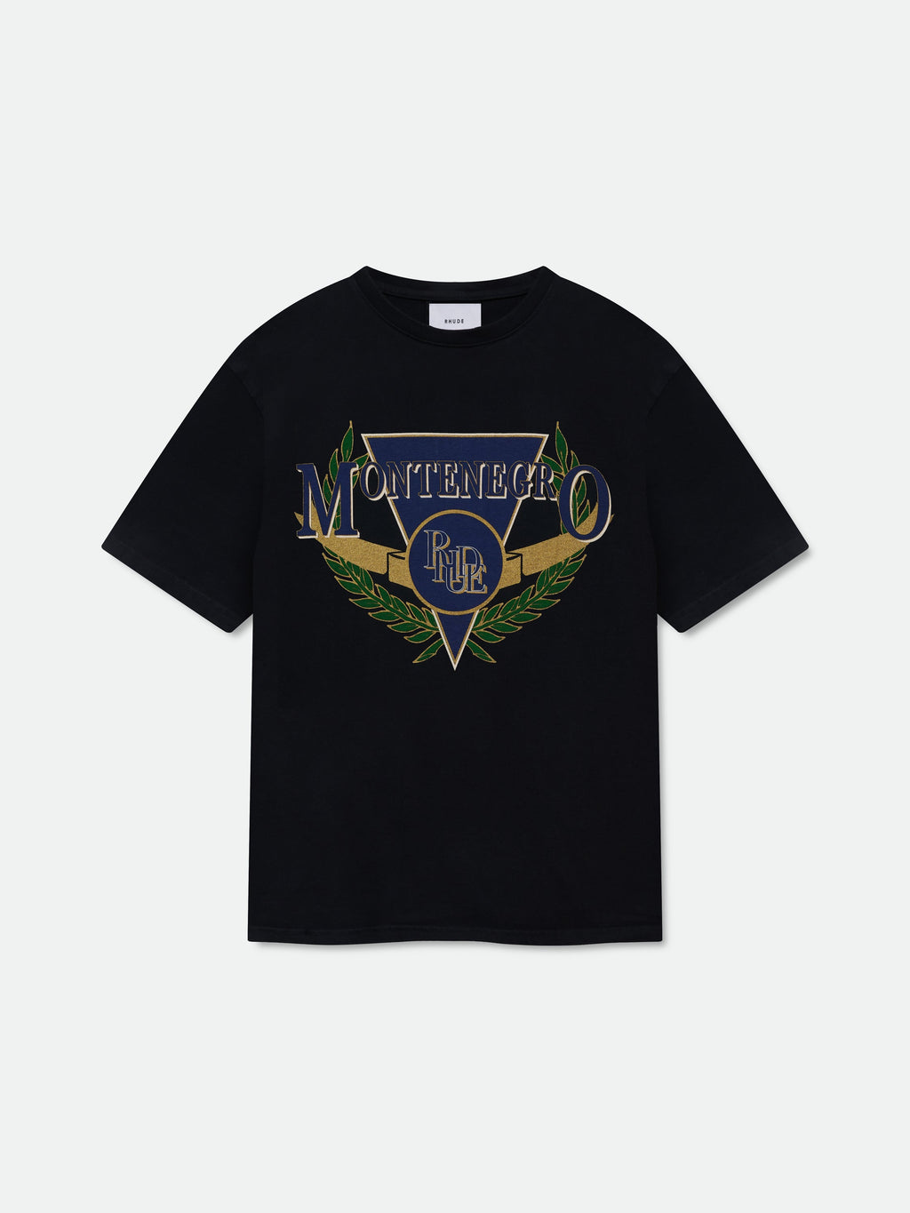 MONTENEGRO REGATTA TEE - VINTAGE BLACK\/ NAVY\/ GREEN