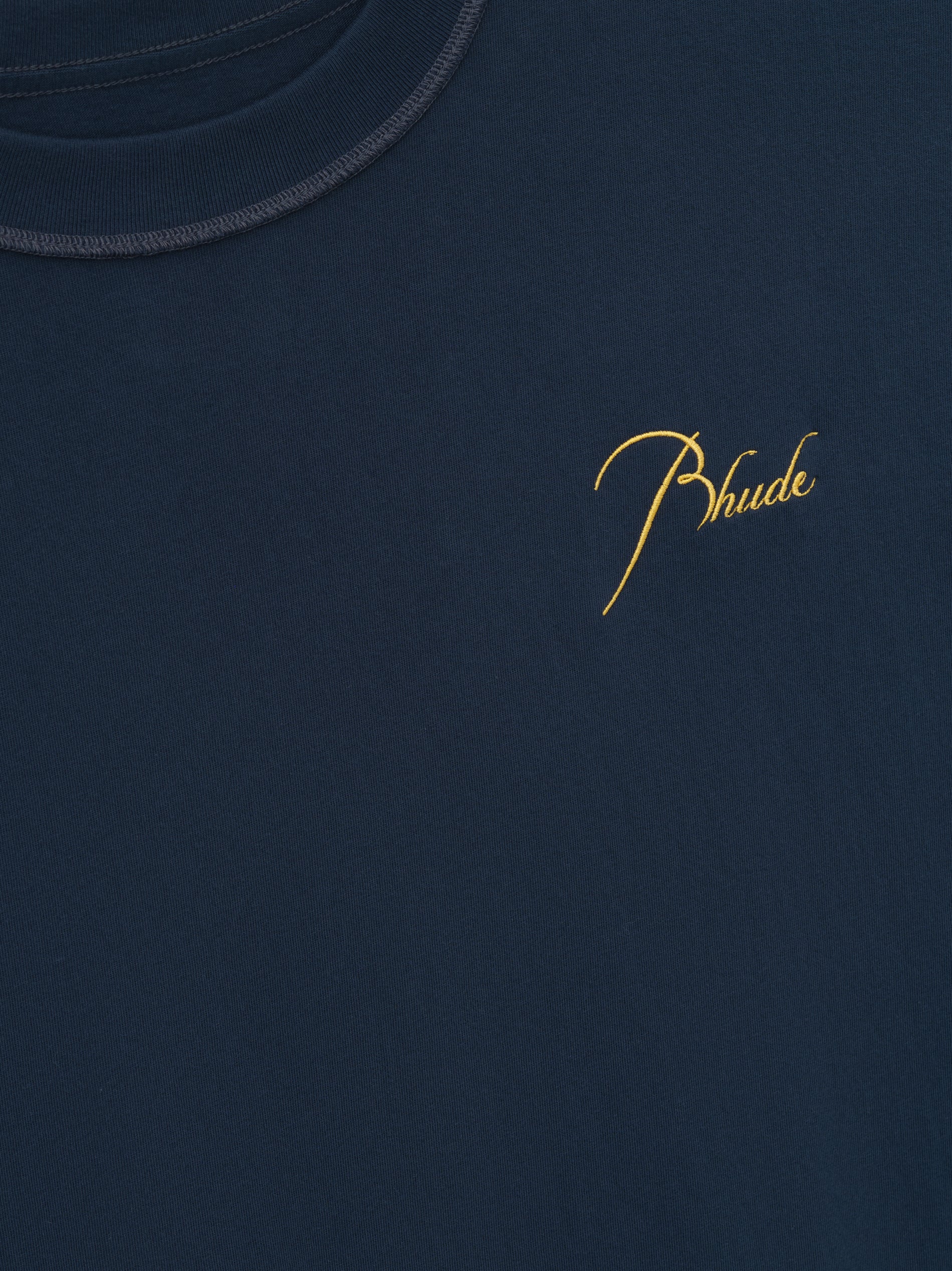 CLASSIQUE CUTOFF SLEEVE TEE - NAVY\/YELLOW