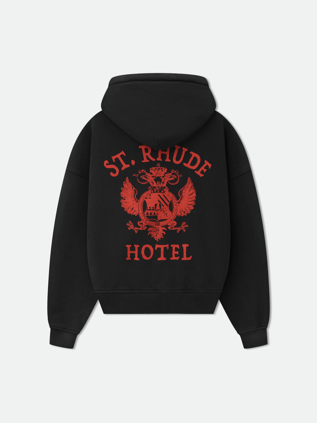 ST. RHUDE SEAL ZIP-UP HOODIE - VINTAGE BLACK\/RED