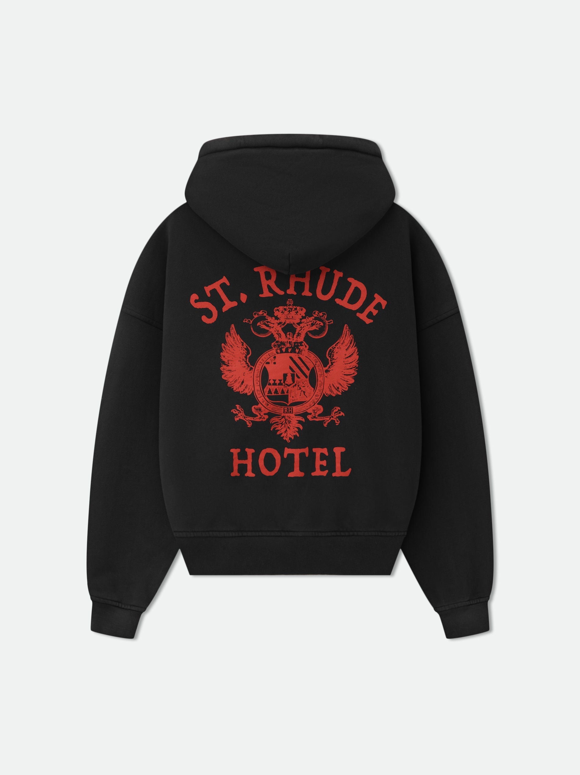 ST. RHUDE SEAL ZIP-UP HOODIE - VINTAGE BLACK\/RED