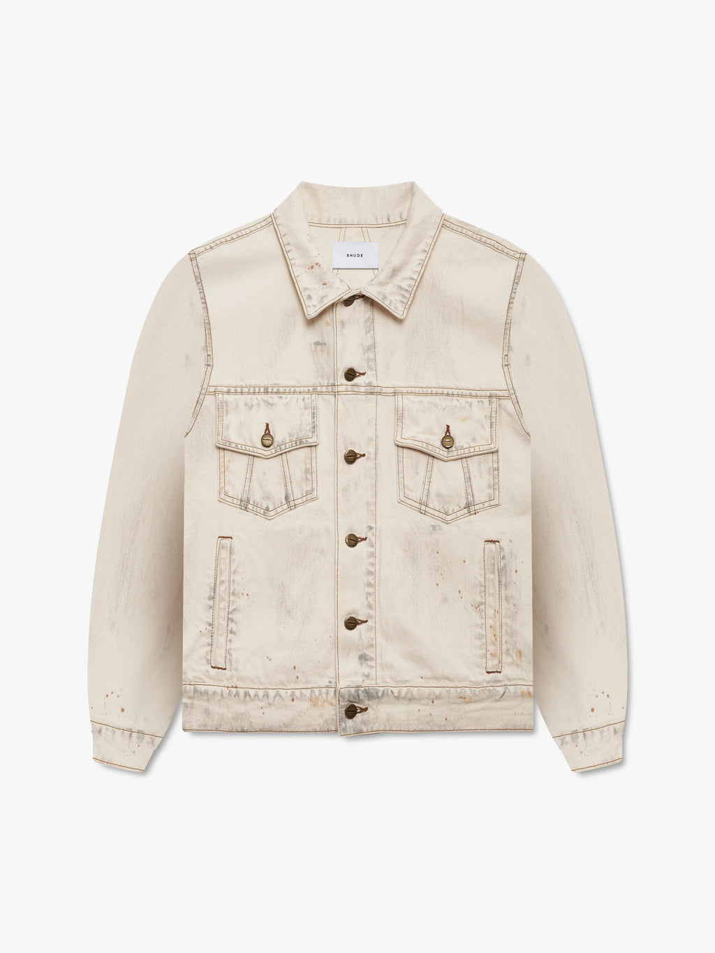 DROP-NECK DENIM TRUCKER JACKET