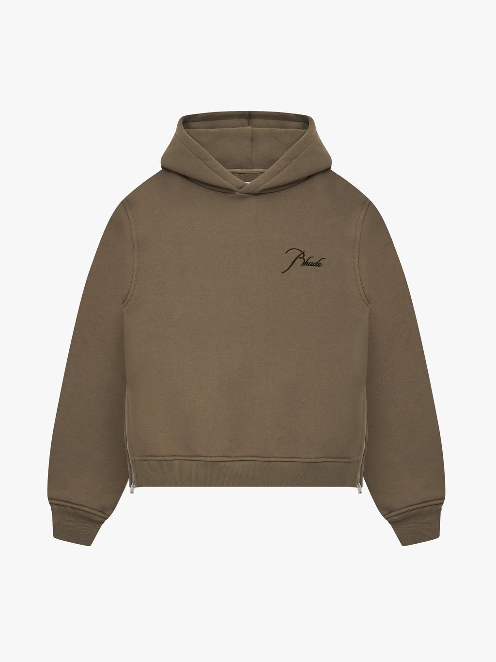 CLASSIQUE SIDE ZIP PULLOVER HOODIE - MOSS