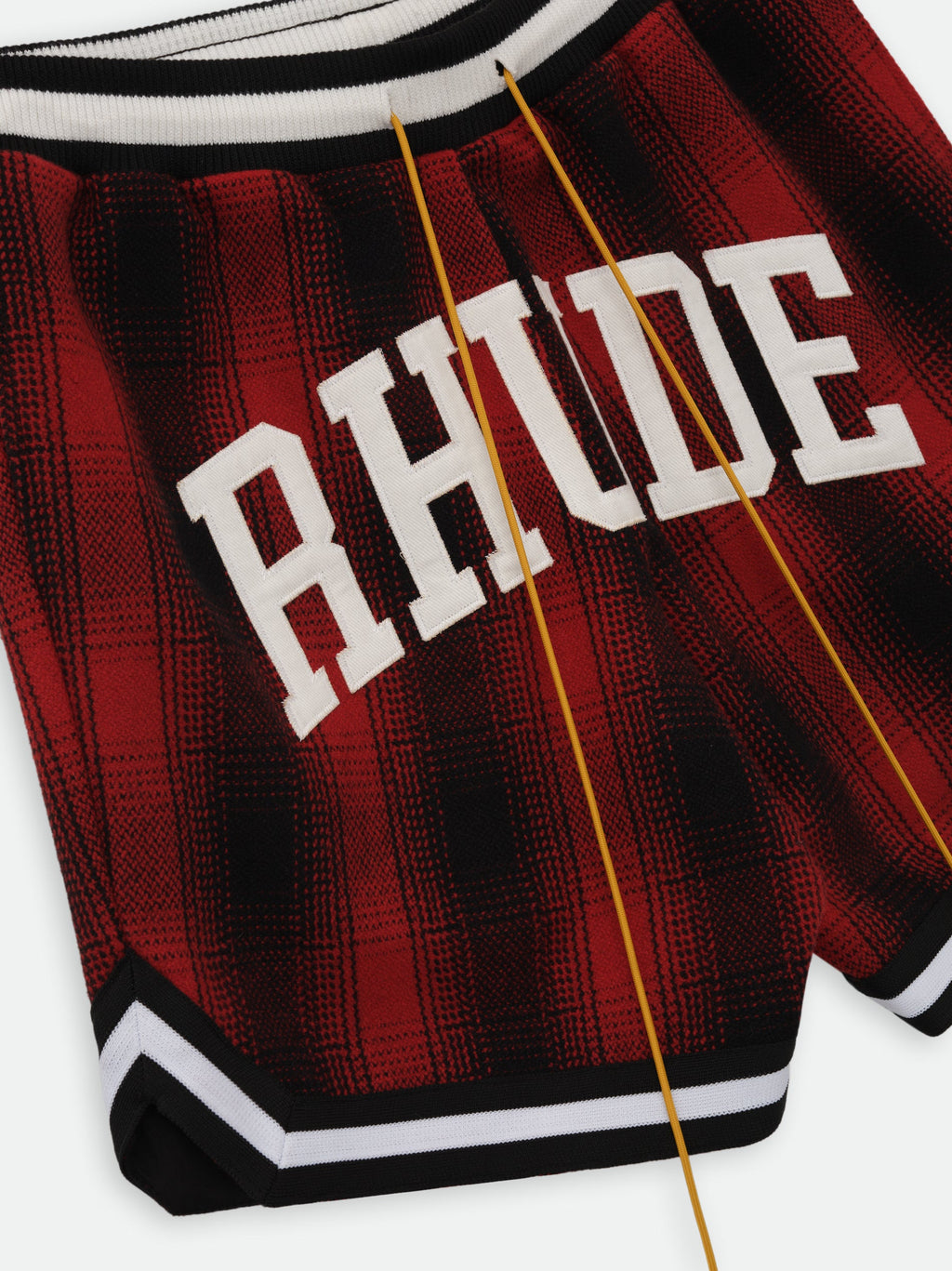 FLANNEL RHUDE COLLEGIATE COURT LOGO SHORT - RED\/BLACK