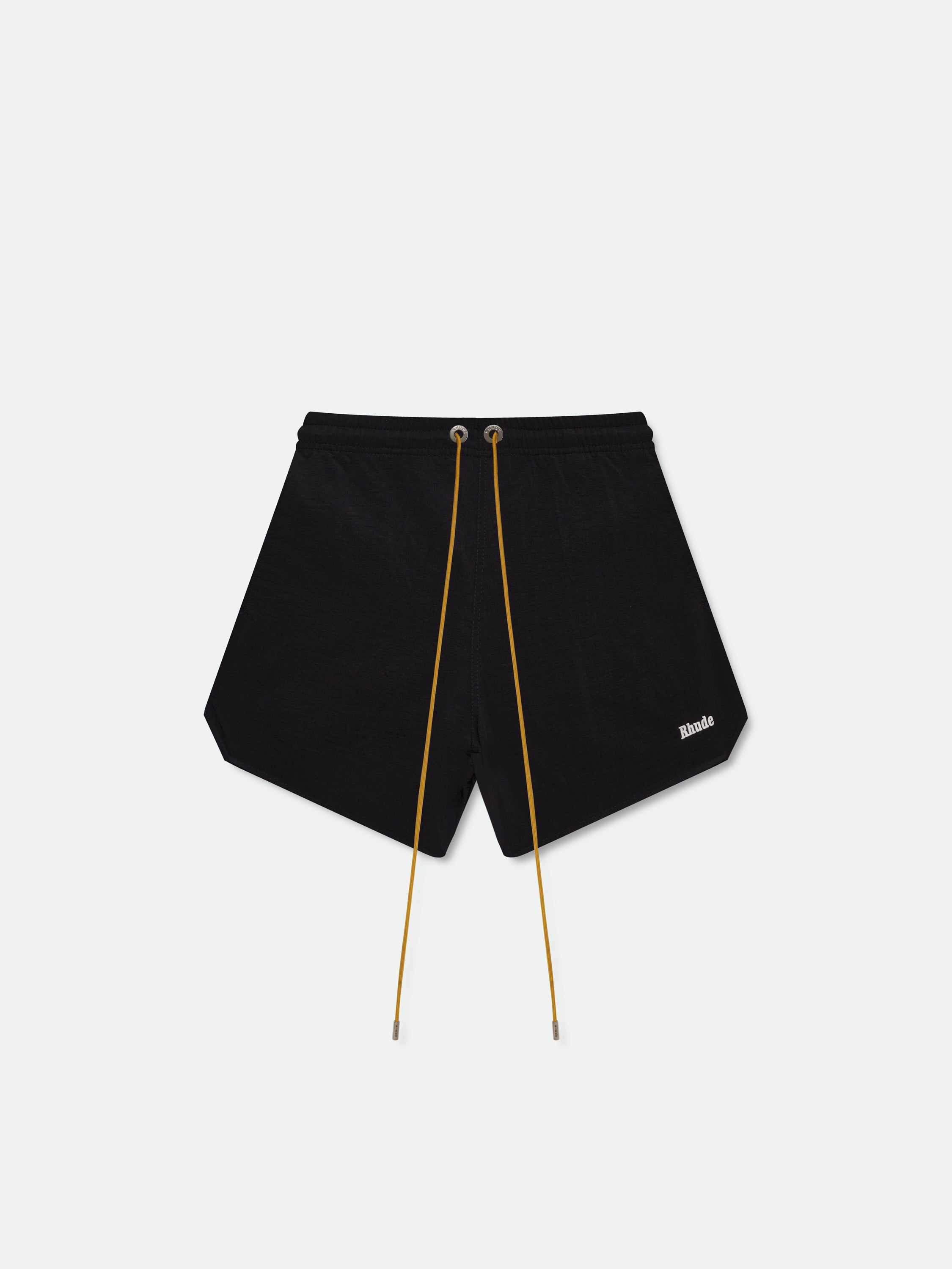 RHUDE LOGO SWIM TRUNKS - BLACK \/ WHITE