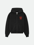 ST. RHUDE SEAL ZIP-UP HOODIE - VINTAGE BLACK\/RED