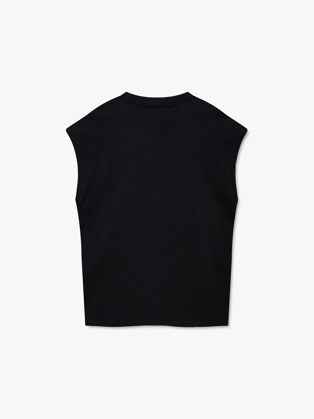 CLASSIQUE CUTOFF SLEEVE TEE - BLACK WHITE