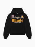 RHUDE x DOMAINE CHAVY-CHOUET PATCH HOODIE - BLACK \/ YELLOW