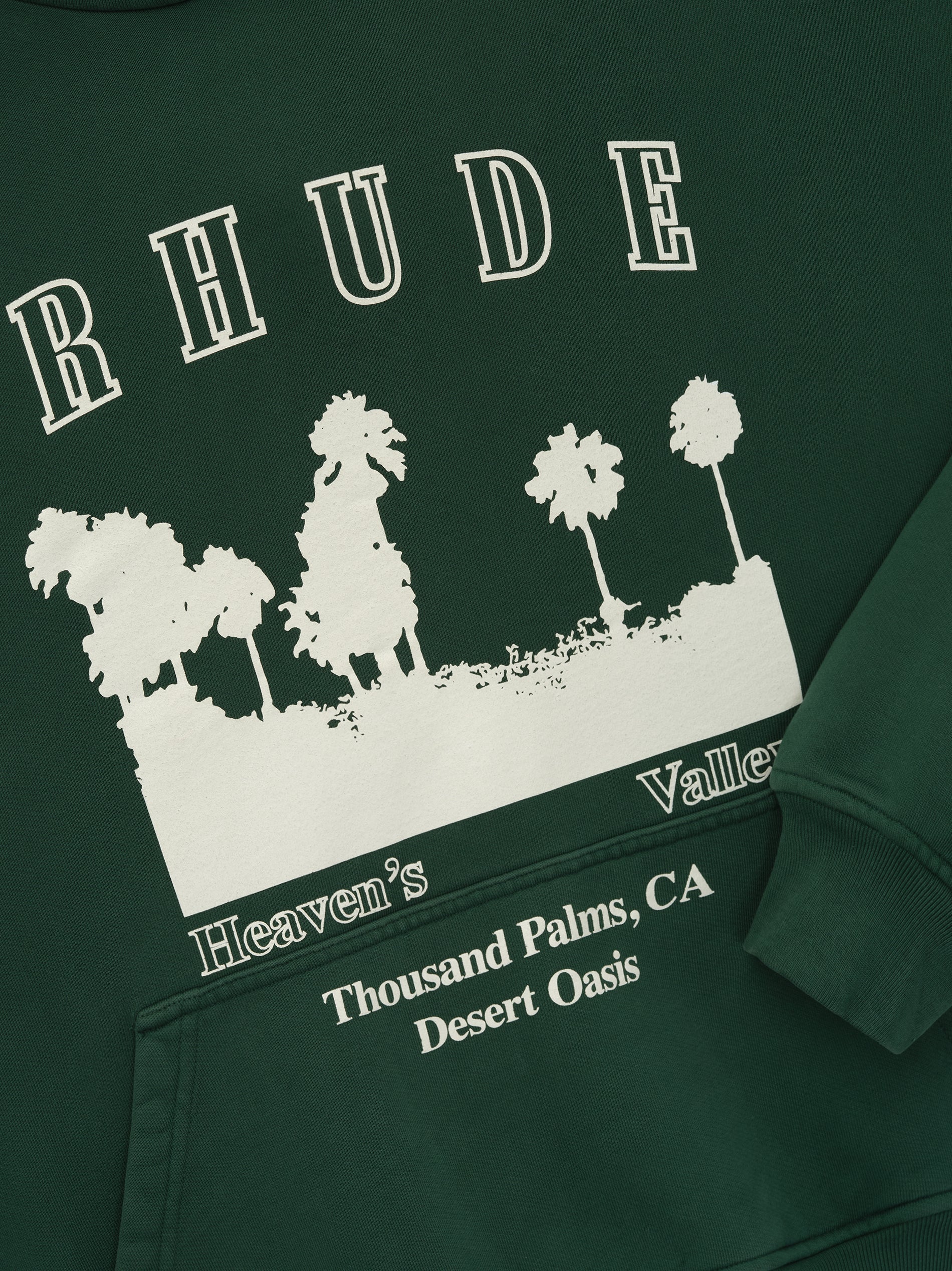 THOUSAND PALMS HOODIE - VINTAGE FOREST GREEN \/ WHITE