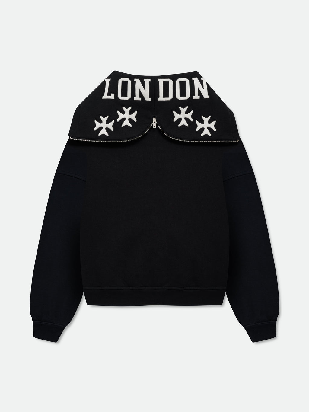 ZIPPERED HOOD LUNDUN JACKET - BLACK\/WHITE