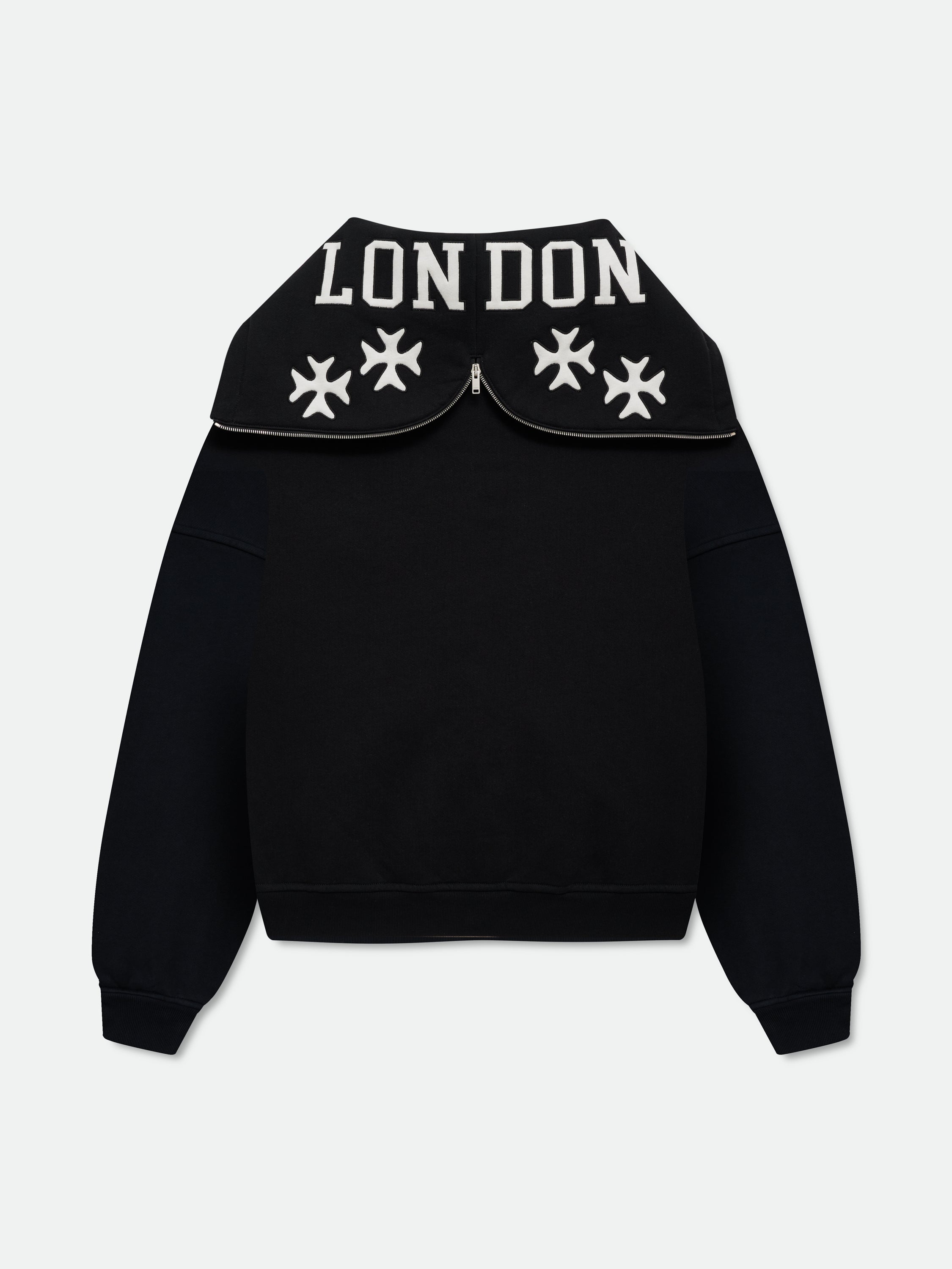 ZIPPERED HOOD LUNDUN JACKET - BLACK\/WHITE