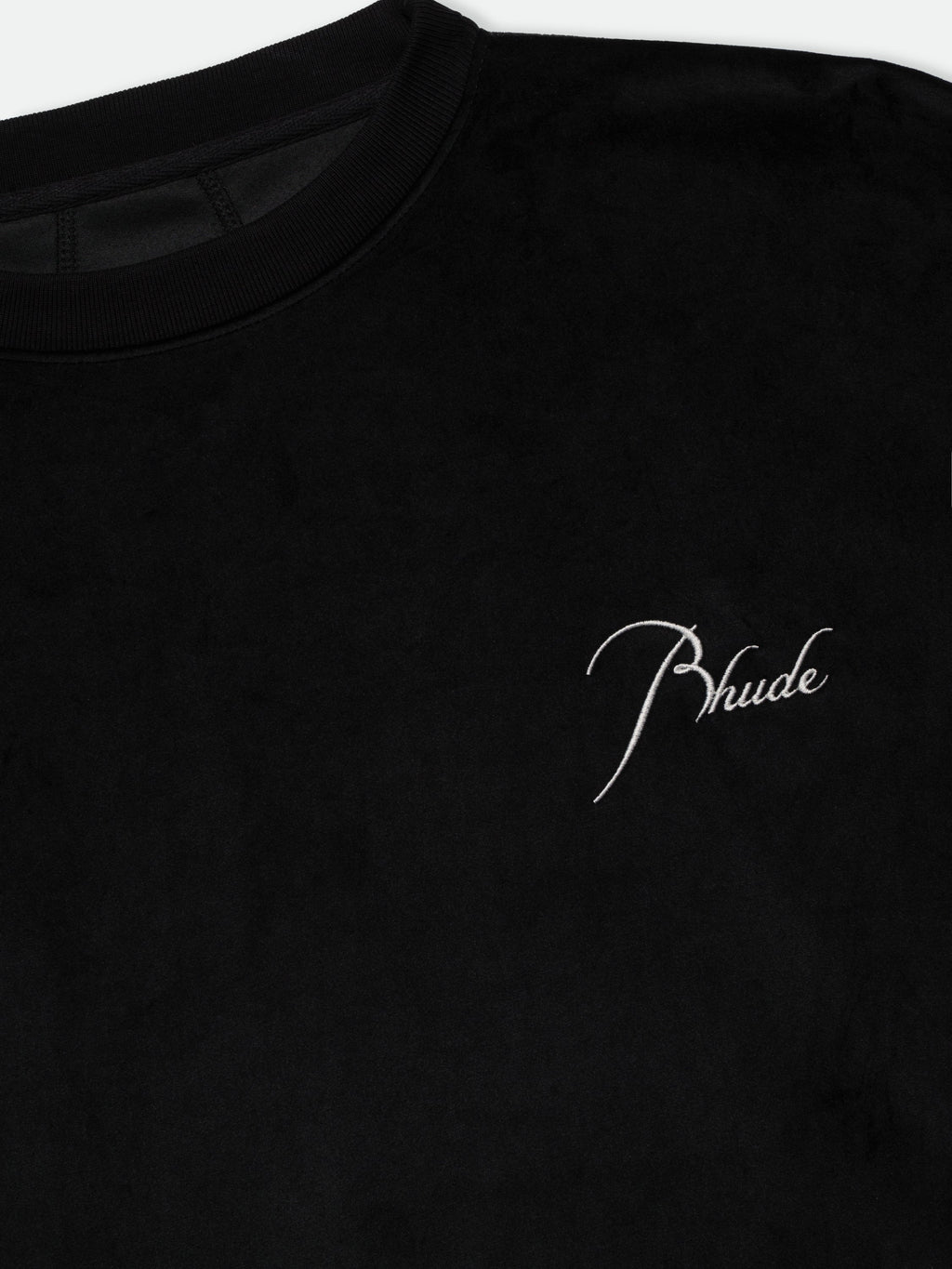 VELOUR CLASSIQUE CREWNECK - BLACK\/ WHITE