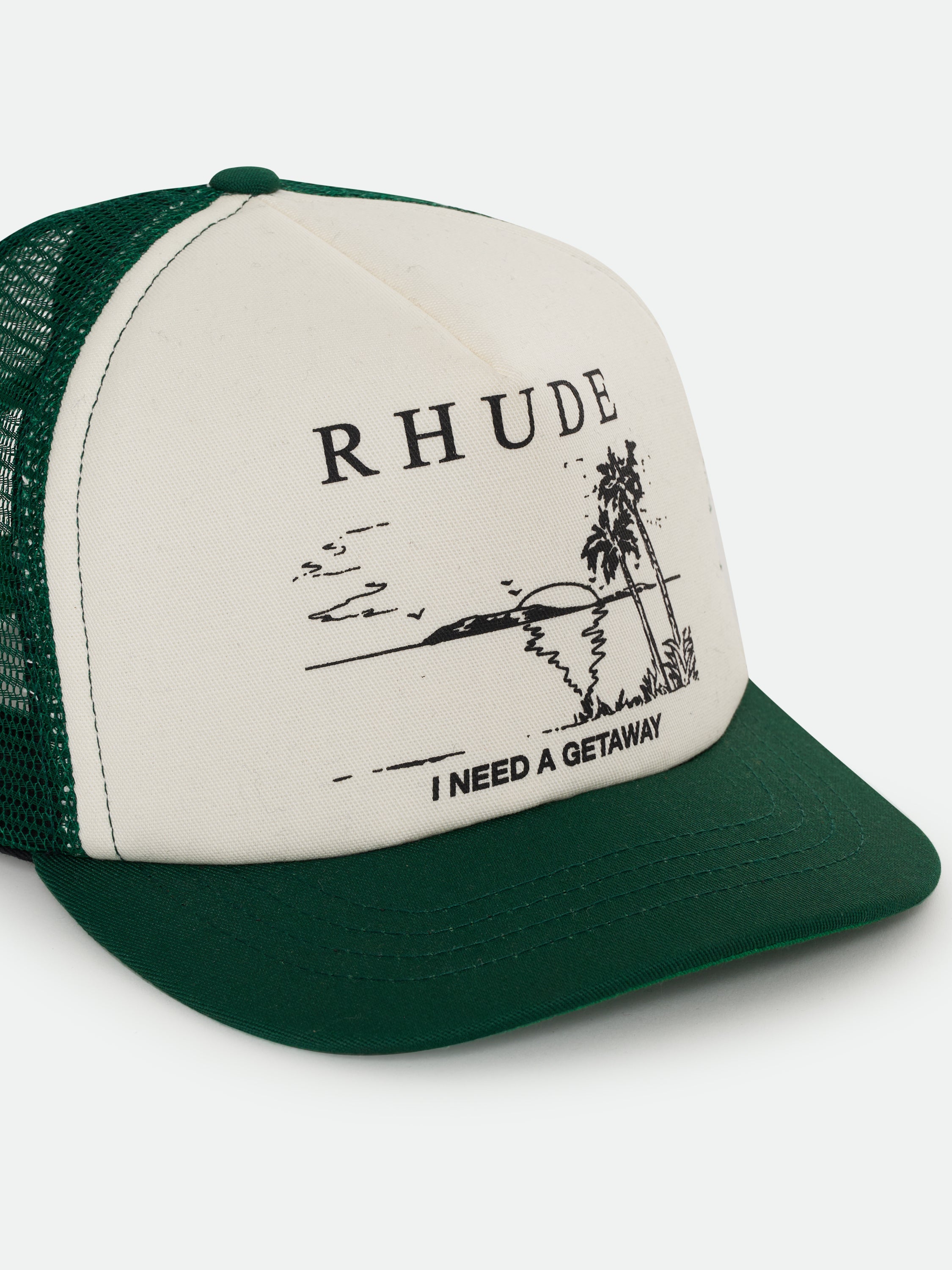 I NEED A GETAWAY TRUCKER HAT - WHITE \/GREEN