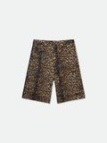 LEOPARD TRAXEDO BAGGY SHORT - BLACK\/TAN