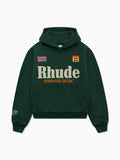 RHUDE x DOMAINE DUJAC HOODIE - GREEN \/ WHITE