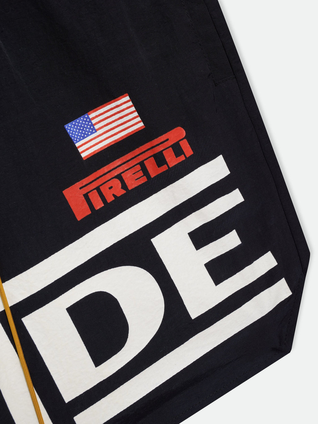 RHUDE CHAMPIONS LOGO SHORTS - BLACK\/WHITE
