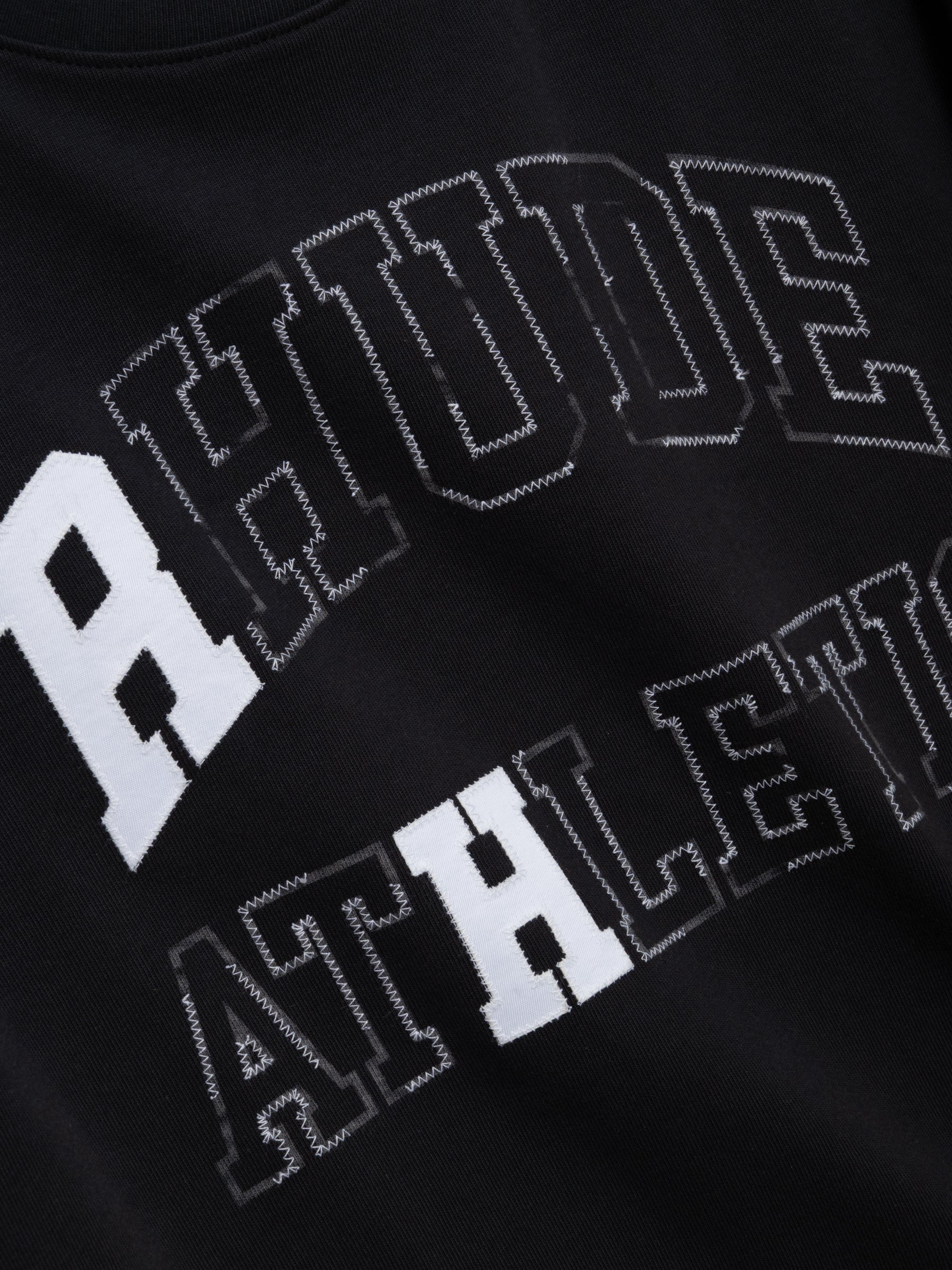 RHUDE ATHLETIC TEE - VINTAGE BLACK\/ WHITE