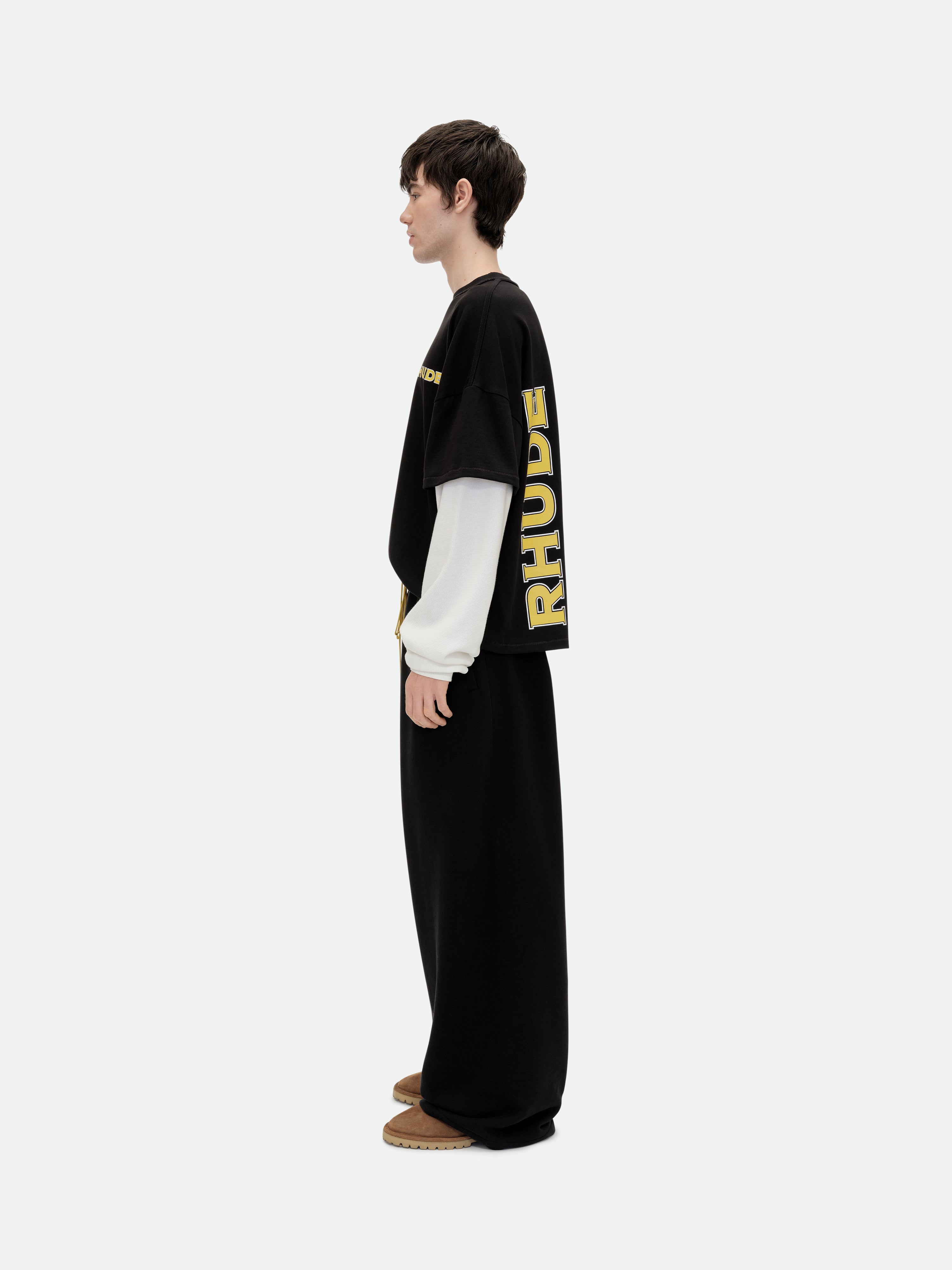 RHUDE STEEL DOUBLE-LAYERED TEE - VTG BLACK