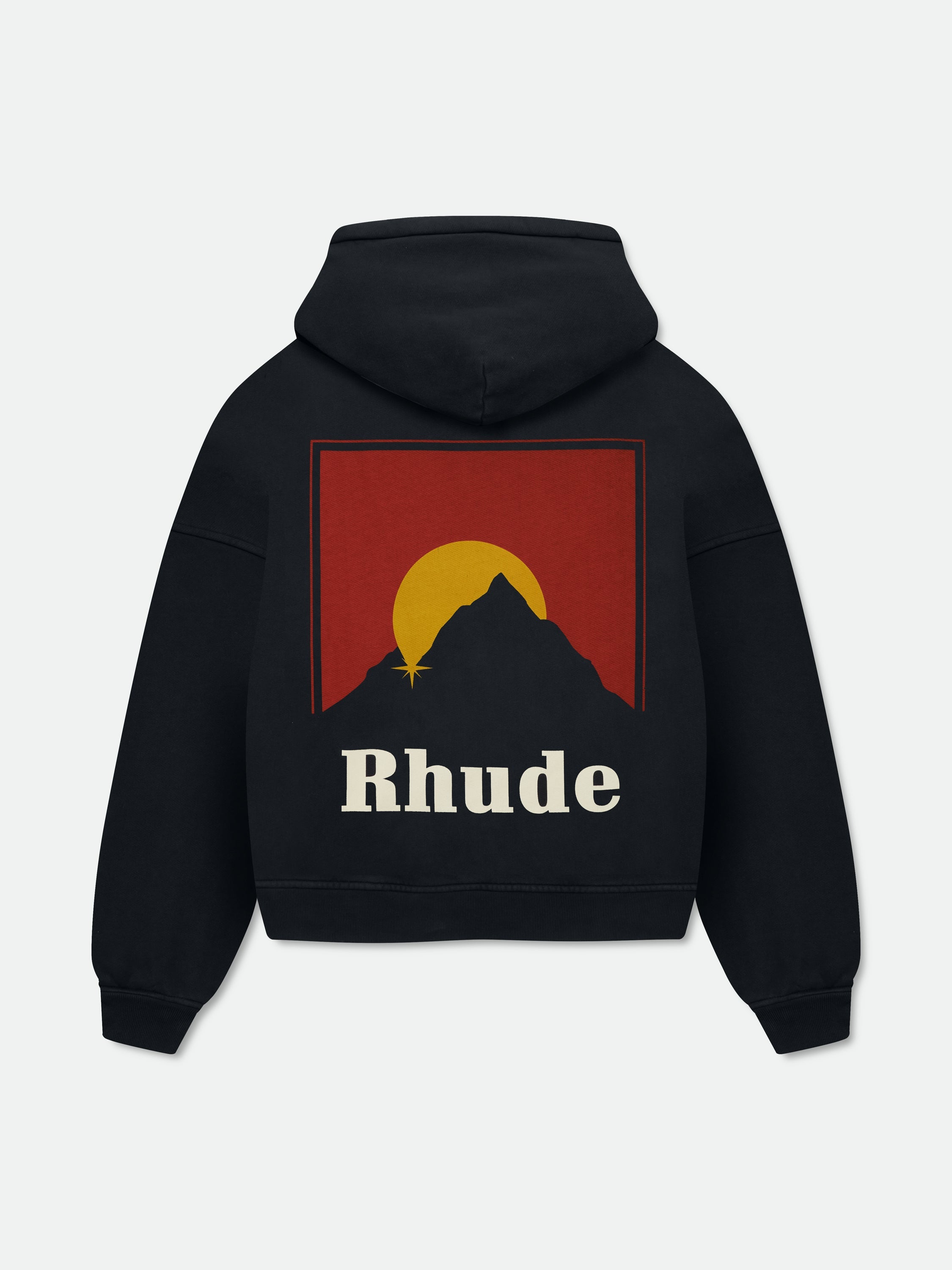 RHUDE MOONLIGHT ZIP-UP HOODIE - VTG BLACK